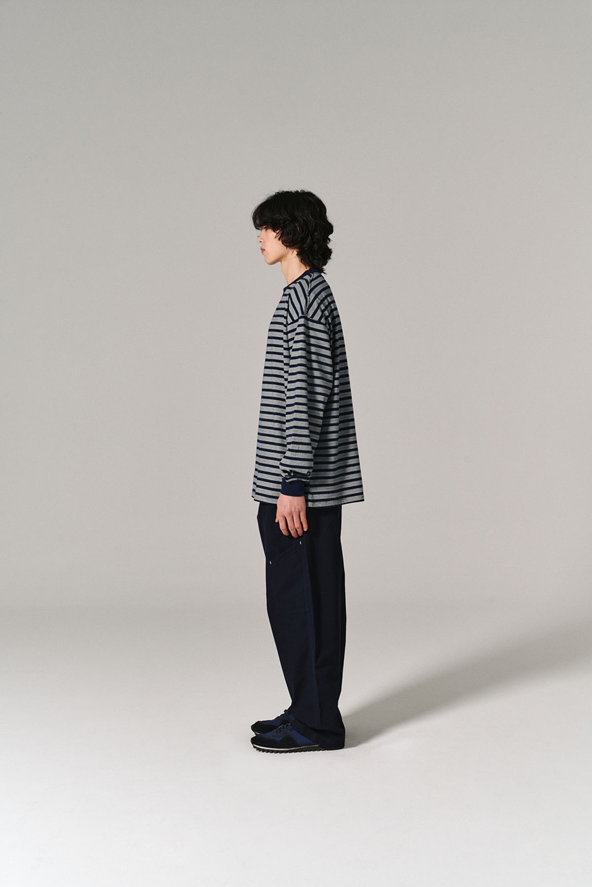 히즈핸더(HISHANDER) BORDER L/S T-SHIRTS NAVY