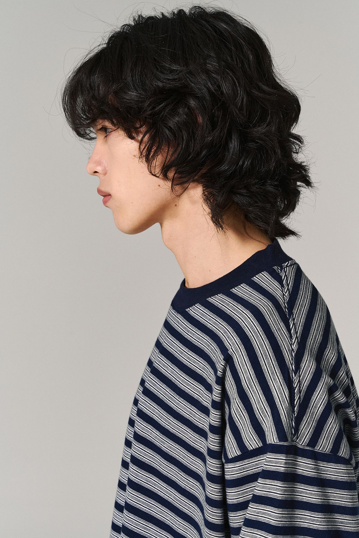 히즈핸더(HISHANDER) BORDER L/S T-SHIRTS NAVY