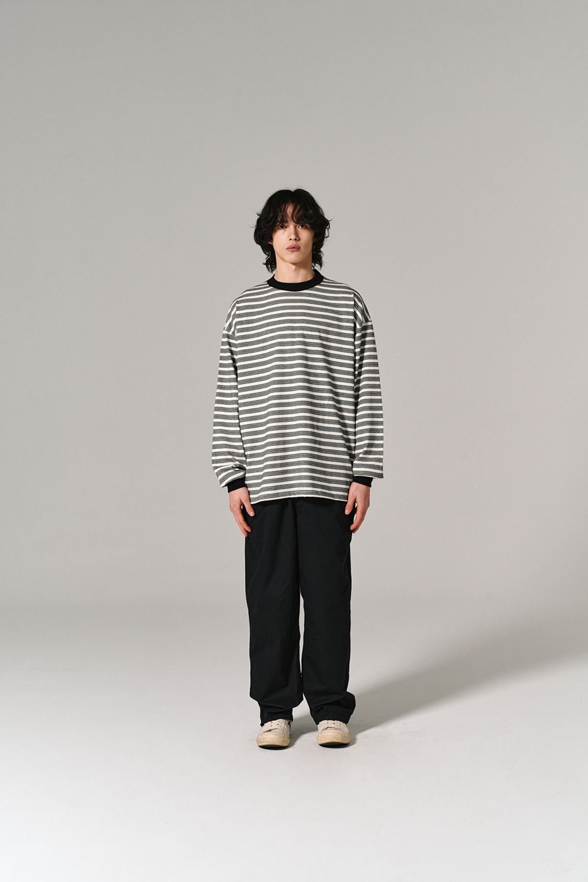 히즈핸더(HISHANDER) BORDER L/S T-SHIRTS ECRU