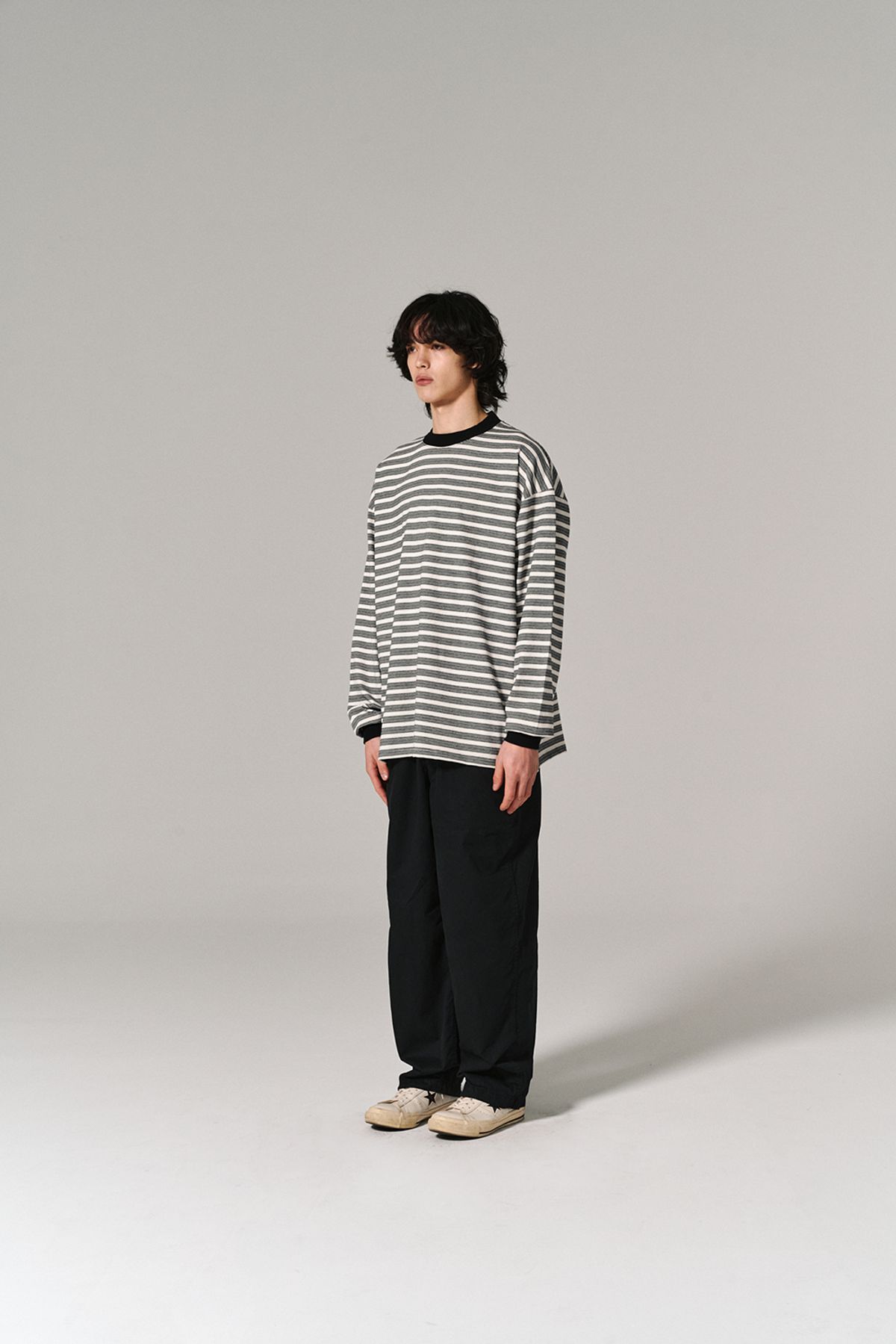 히즈핸더(HISHANDER) BORDER L/S T-SHIRTS ECRU