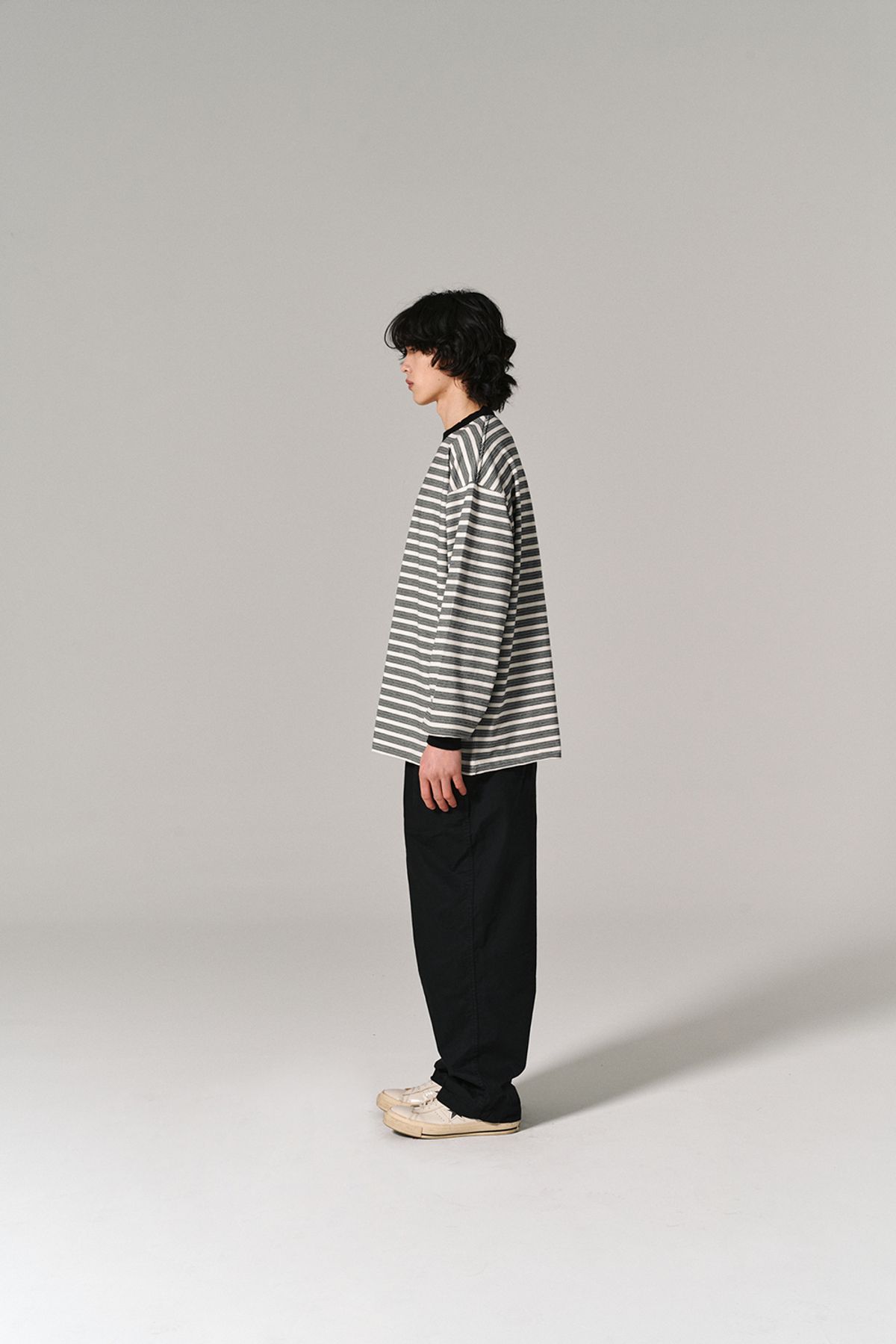 히즈핸더(HISHANDER) BORDER L/S T-SHIRTS ECRU