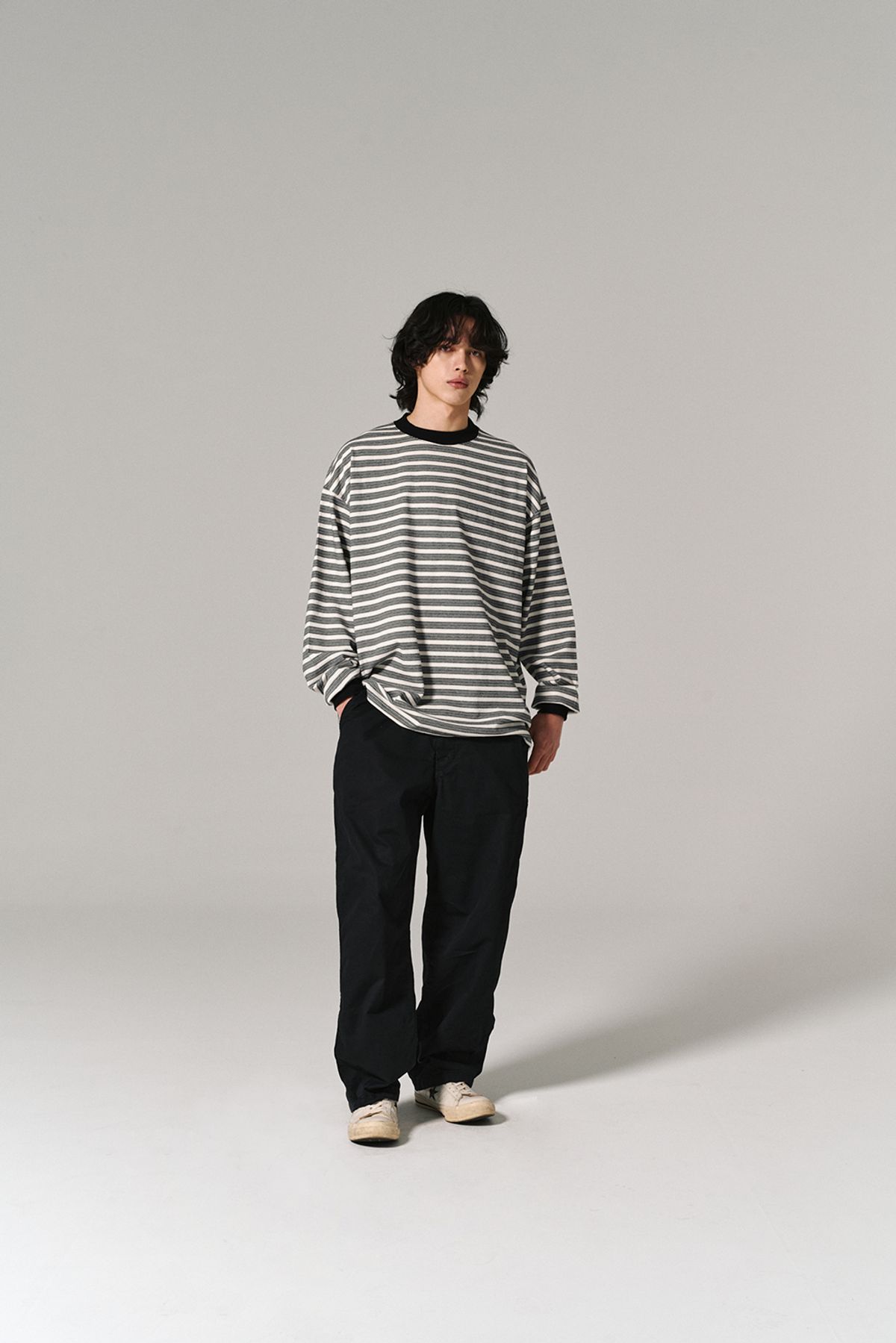 히즈핸더(HISHANDER) BORDER L/S T-SHIRTS ECRU