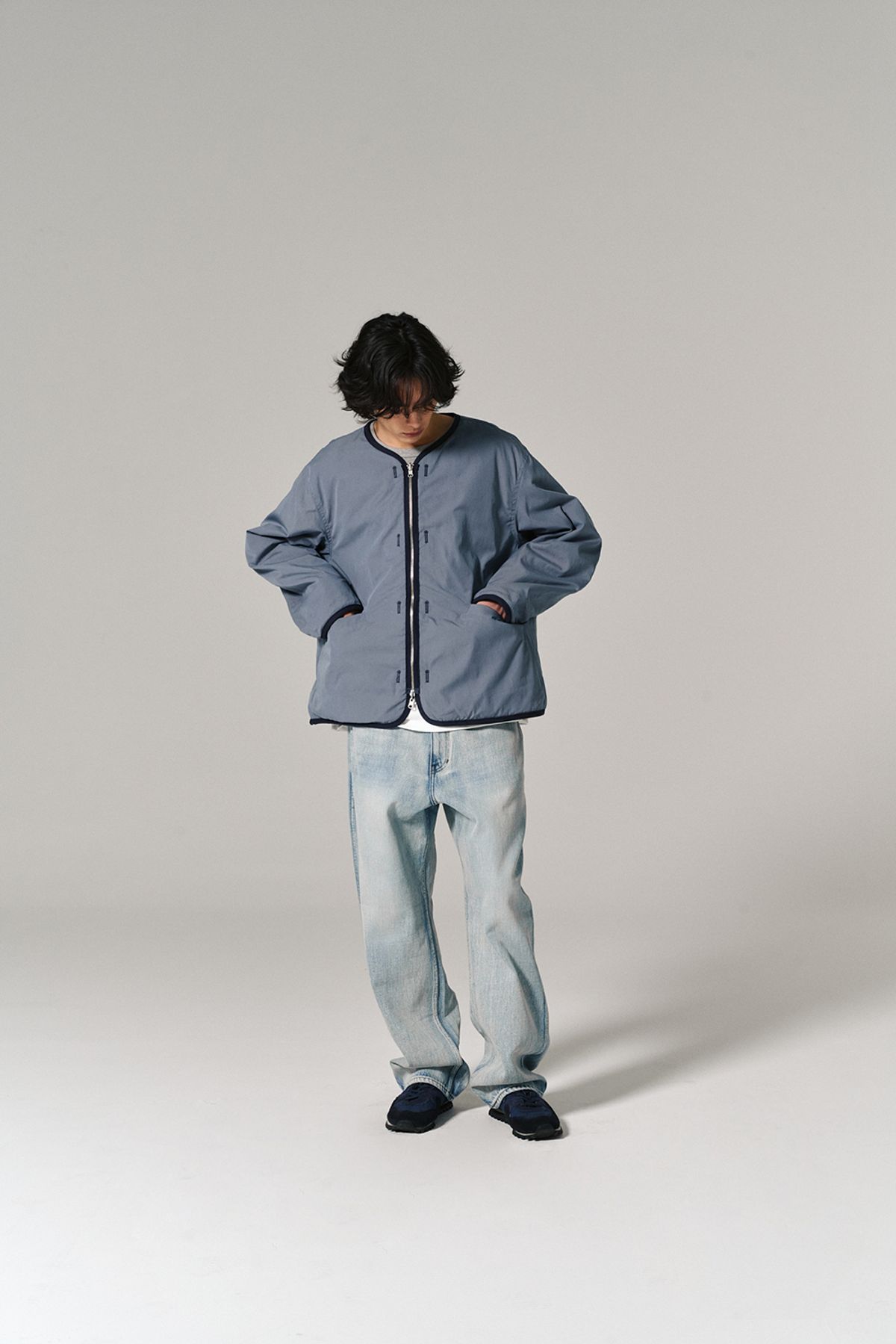 히즈핸더(HISHANDER) WASHED 5P DENIM PANTS BLEACHED INDIGO
