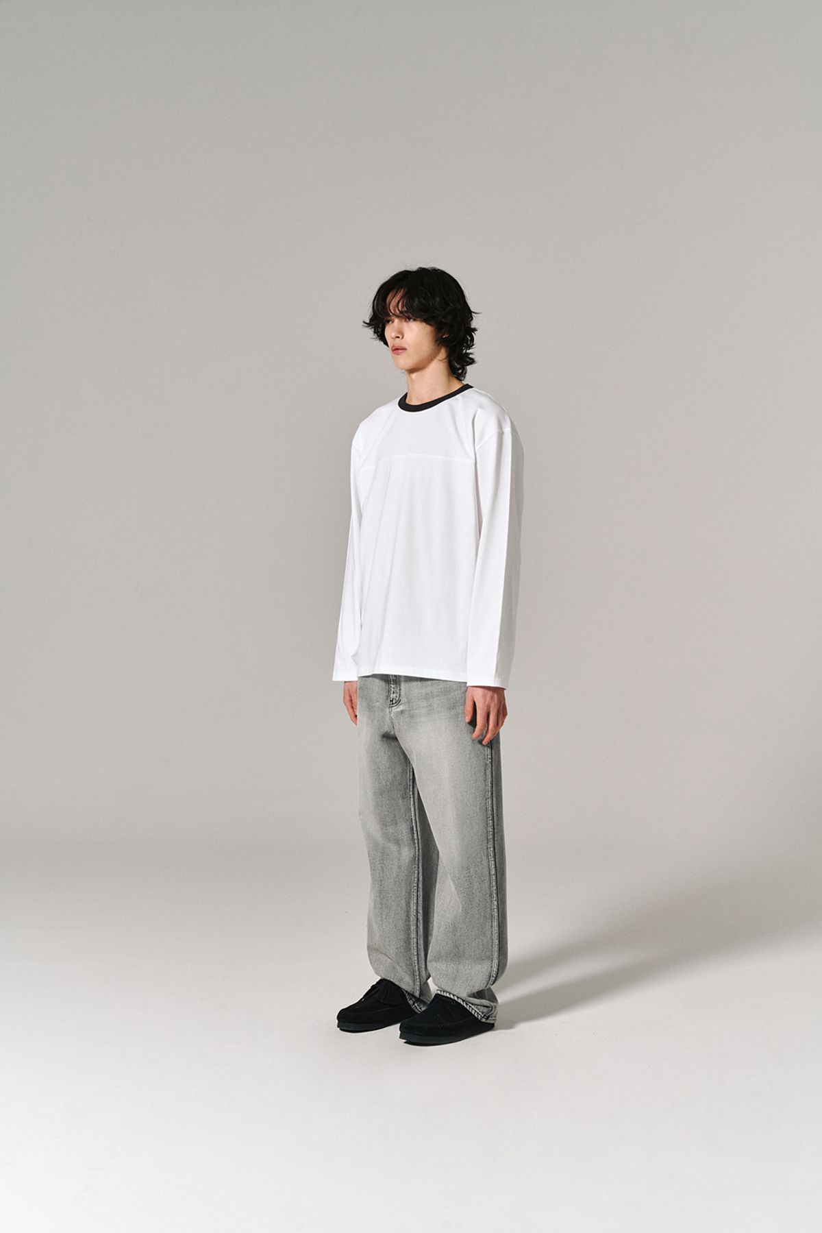 히즈핸더(HISHANDER) WASHED 5P DENIM PANTS BLEACHED BLACK