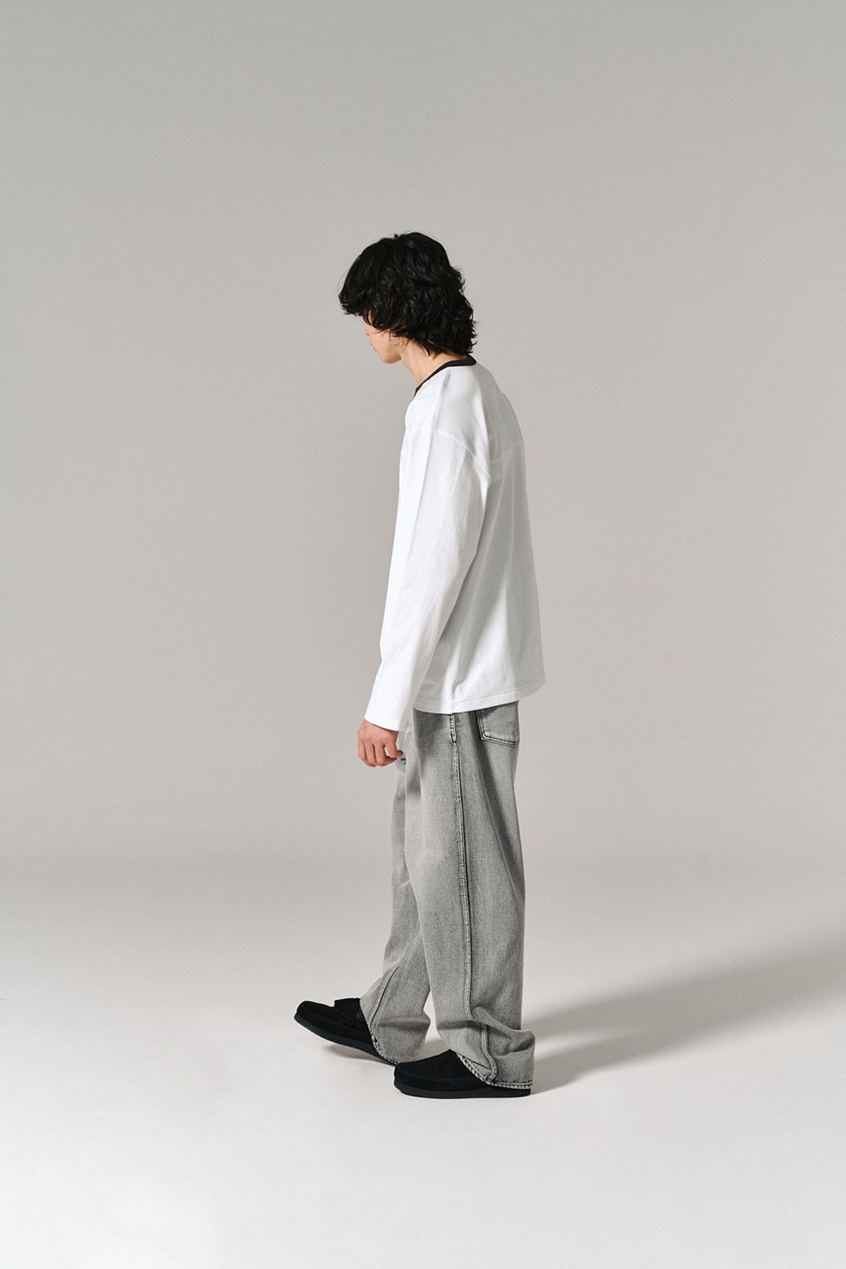 히즈핸더(HISHANDER) WASHED 5P DENIM PANTS BLEACHED BLACK