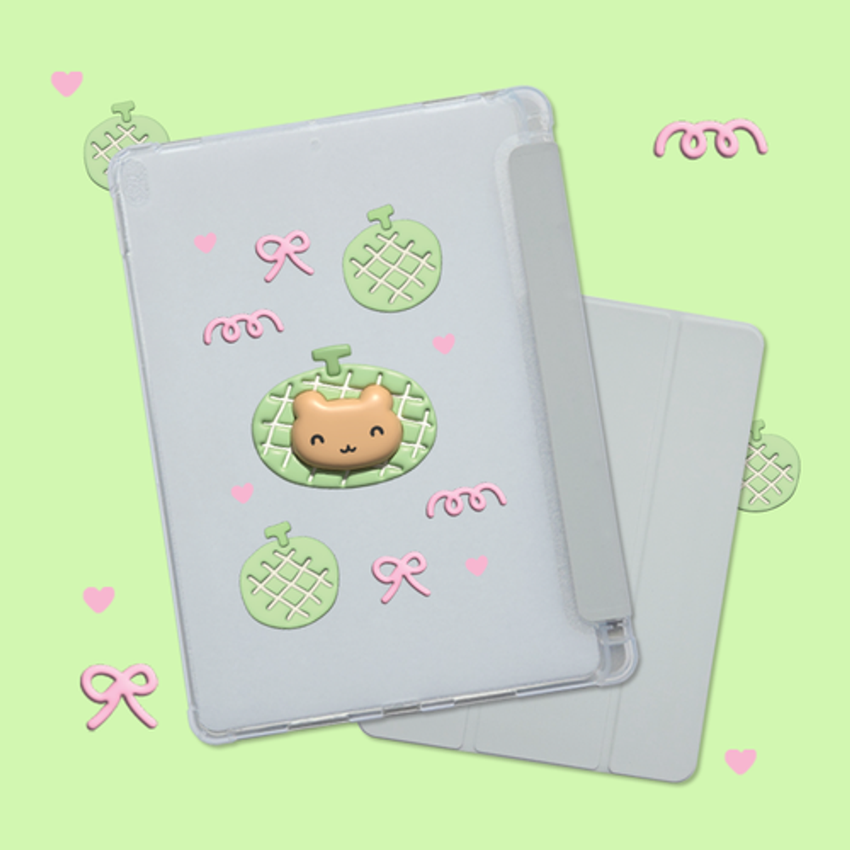 이레케이스앤굿즈(IRECASEGOODS) 멜론곰 아이패드 갤럭시탭 펜슬  수납가능 케이스