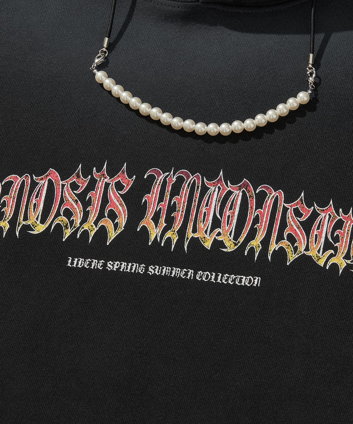 리베레(LIBERE) FLAME BEADS HOODIE / BLACK