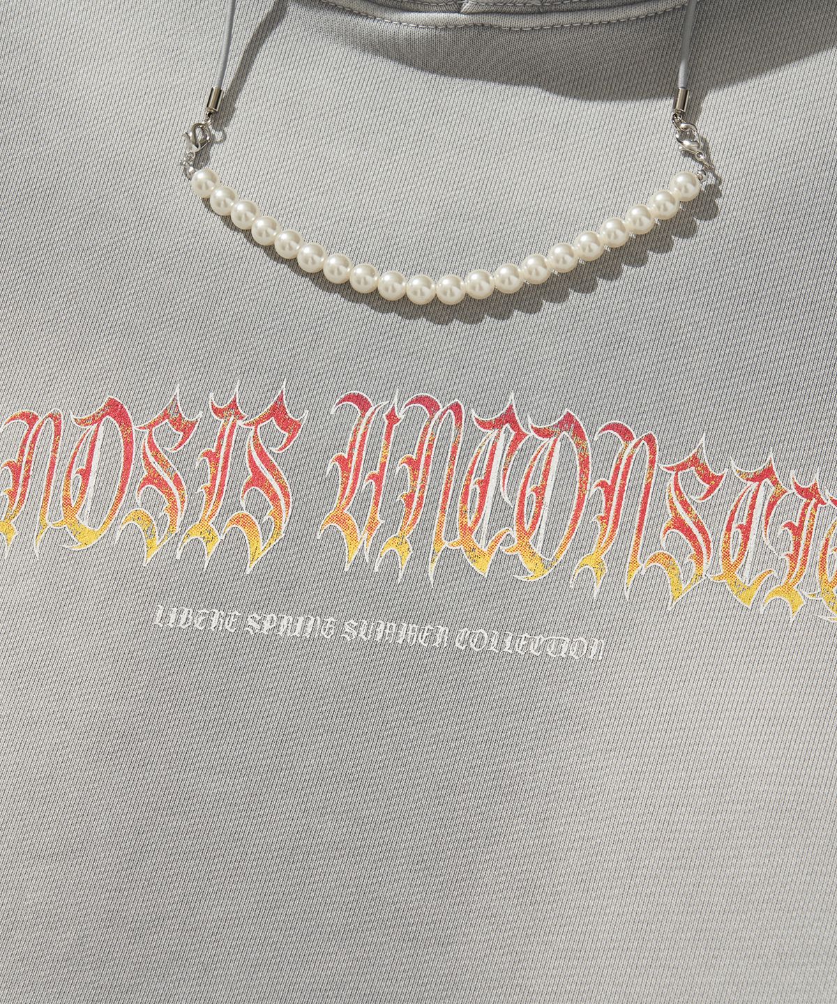 리베레(LIBERE) FLAME BEADS HOODIE / GRAY