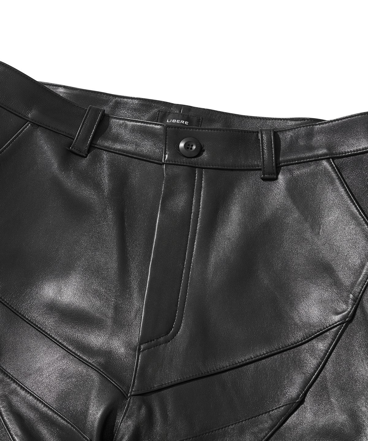 리베레(LIBERE) LEATHER BIKER HALF PANTS / BLACK