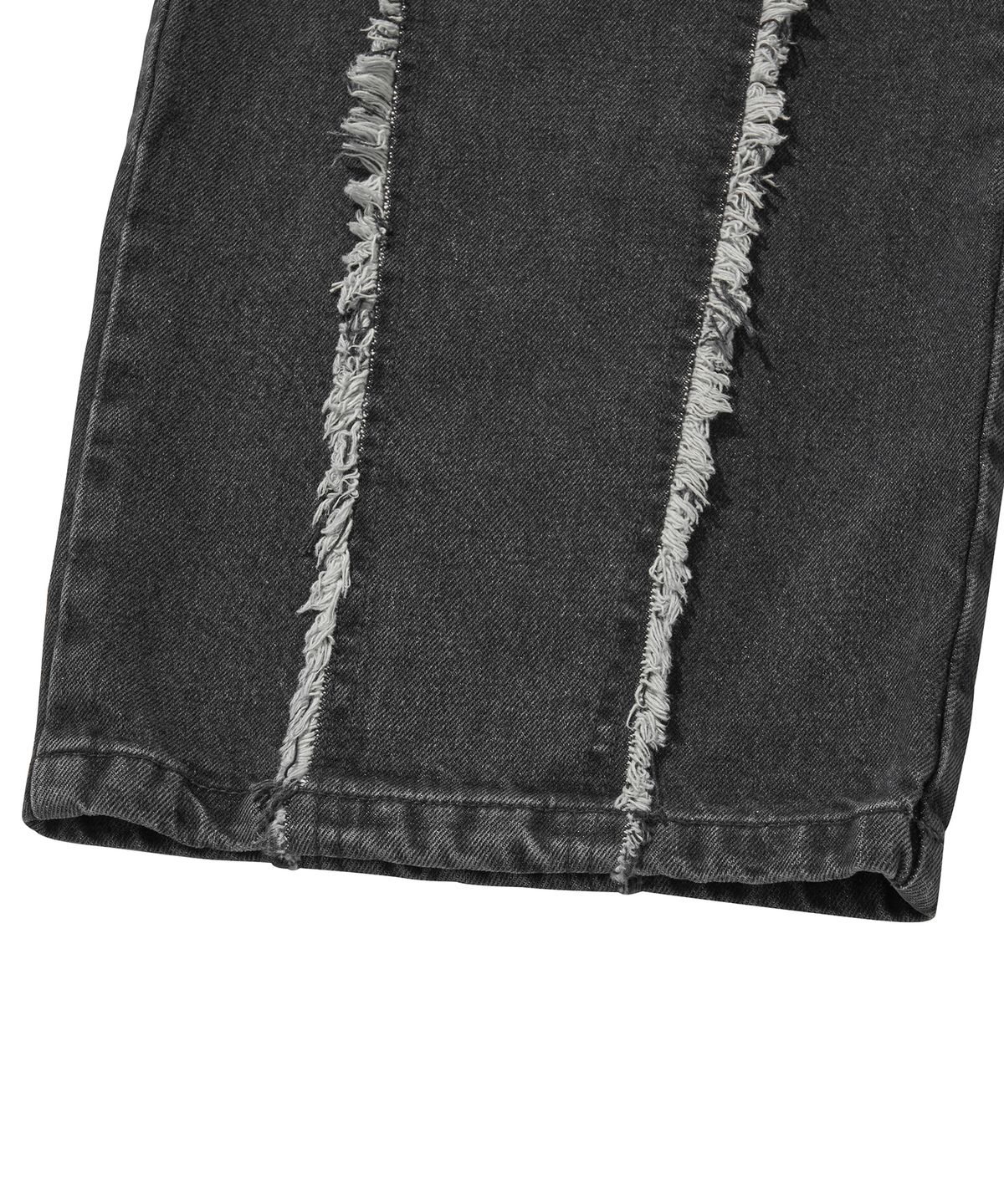 리베레(LIBERE) DESTROYED CROSS DENIM PANTS / BLACK