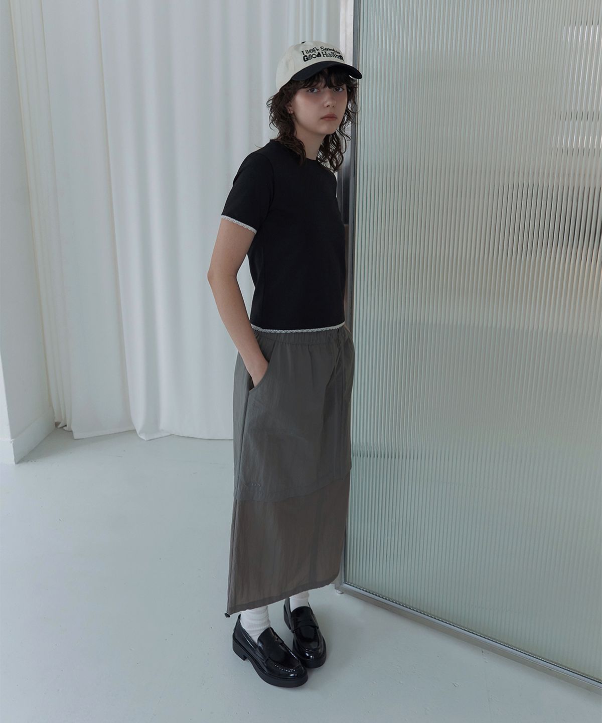 에프에이디(FAD) 티어드 스커트 (그레이)