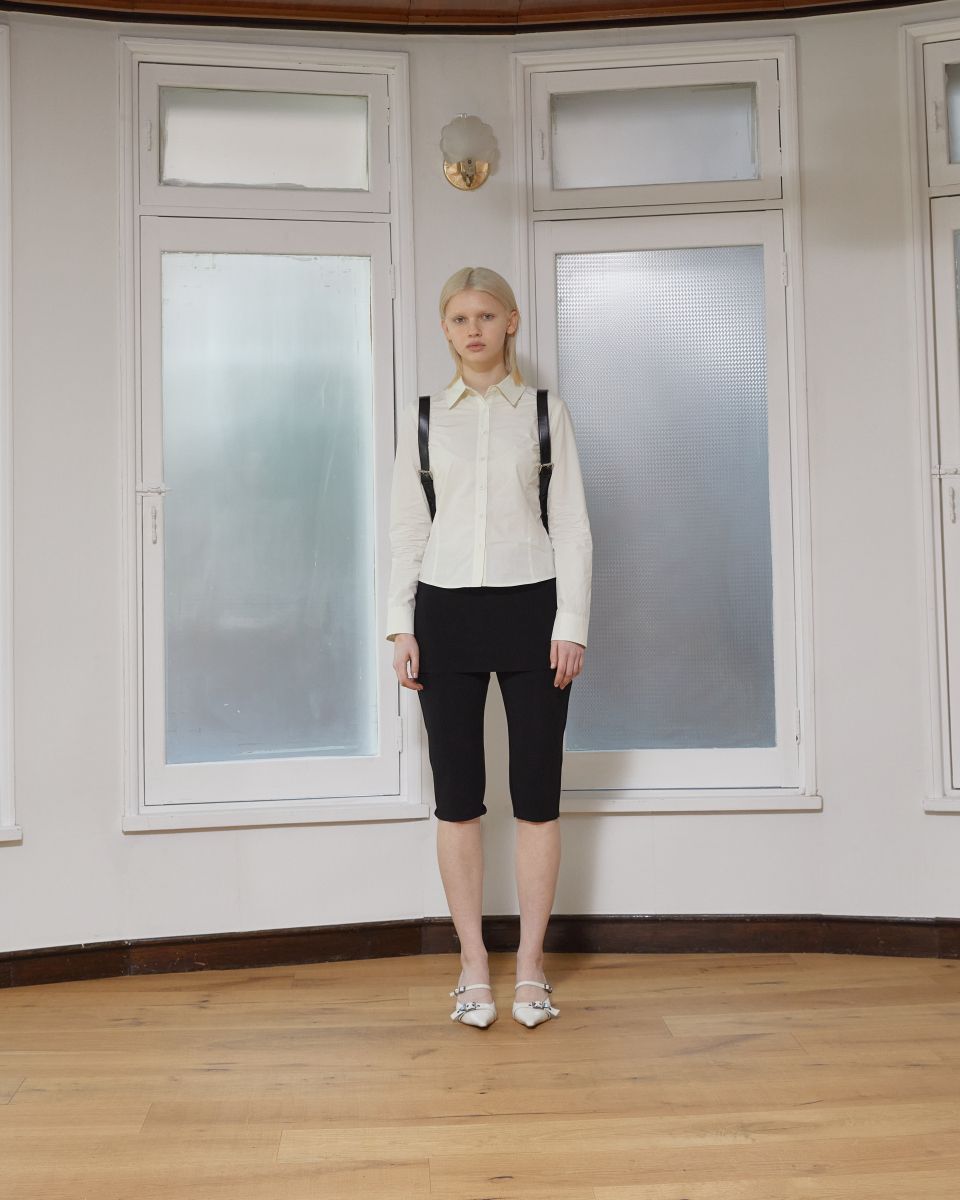 MUSINSA | MATIN KIM BUCKLE DETAIL BACK PACK IN BLACK