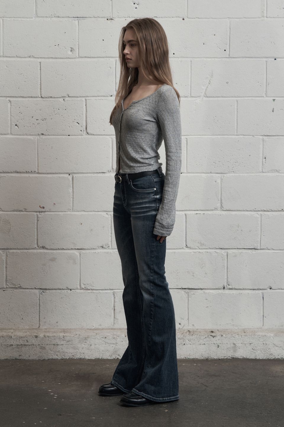 MUSINSA公式 | SYNERJYN BRUSH CAT WASHING DENIM PANTS BLUE