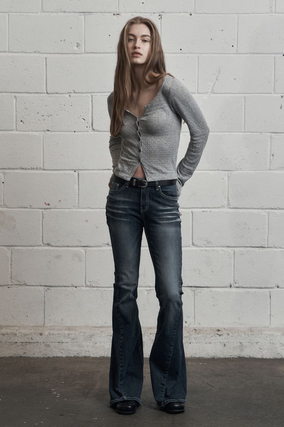 MUSINSA公式 | SYNERJYN BRUSH CAT WASHING DENIM PANTS BLUE