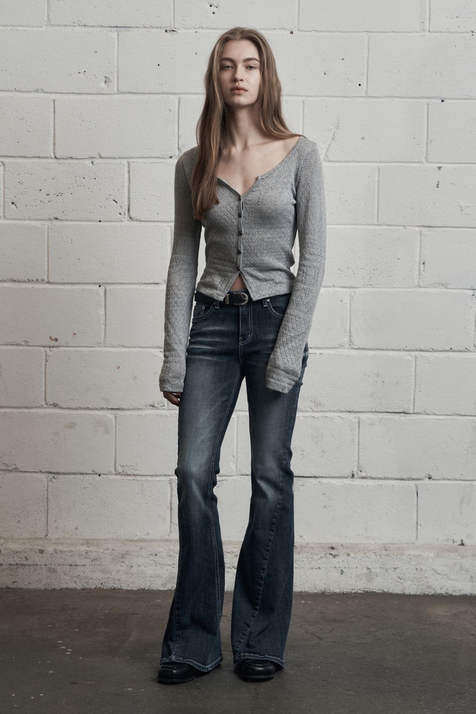 MUSINSA公式 | SYNERJYN BRUSH CAT WASHING DENIM PANTS BLUE