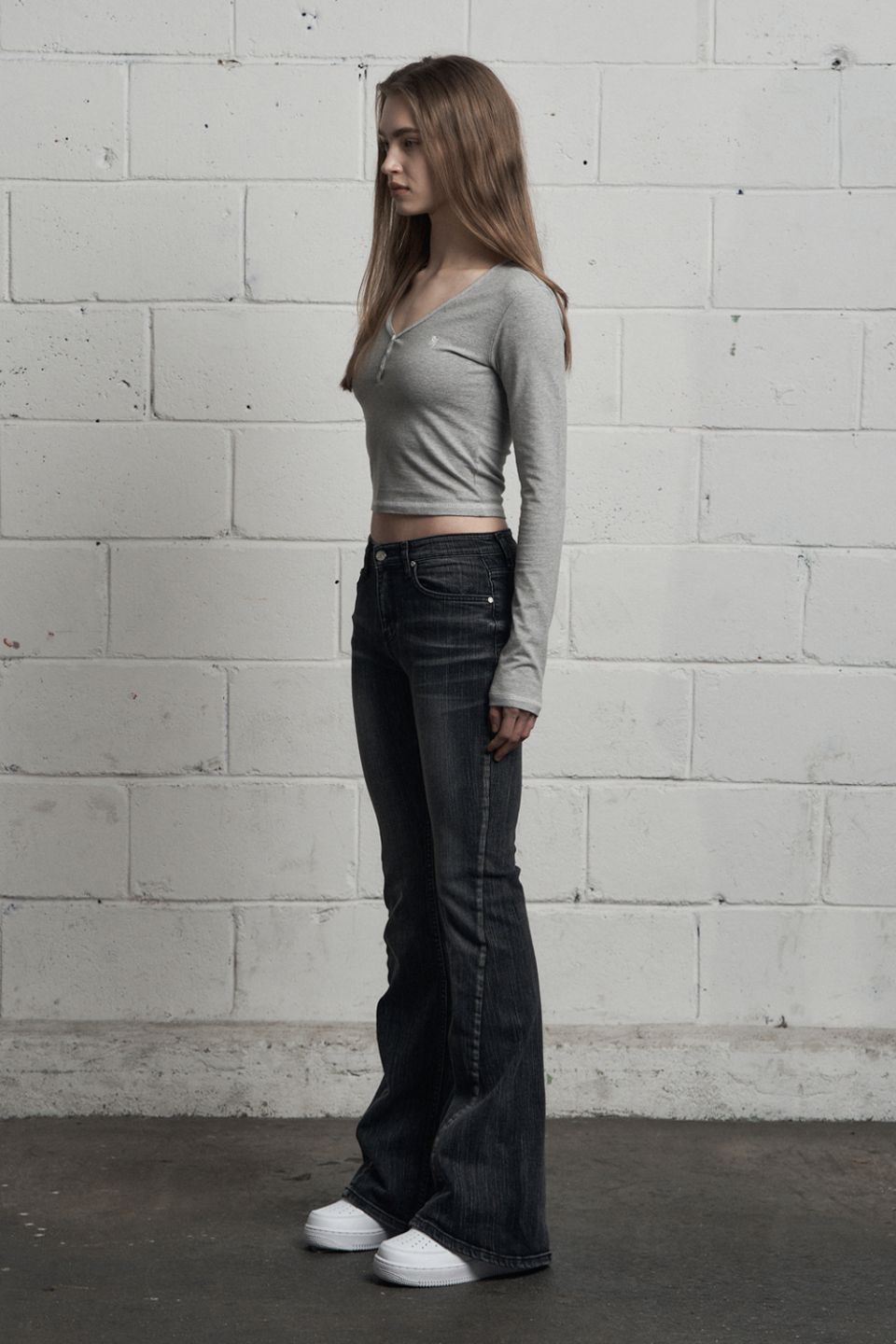 MUSINSA | SYNERJYN SLUB CAT WASHING DENIM PANTS BLACK