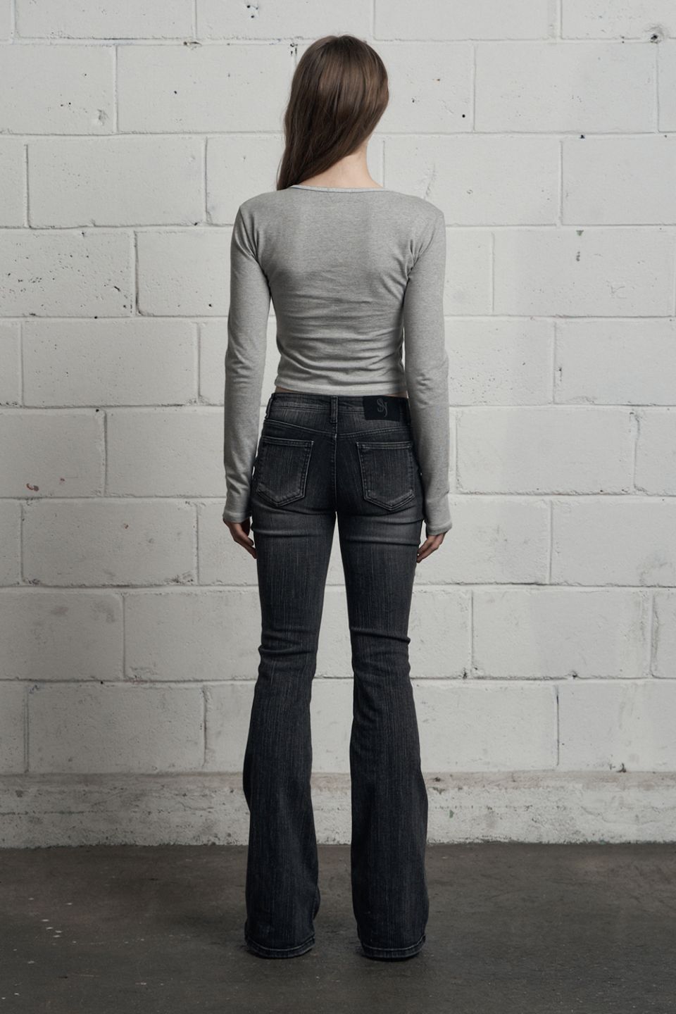 MUSINSA公式 | SYNERJYN SLUB CAT WASHING DENIM PANTS BLACK