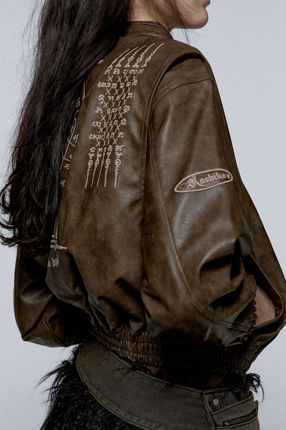 Kashiko☆Yantra Faux Leather jacket MUSINSA | KASHIKO Yantra Faux Leather jacket Brown