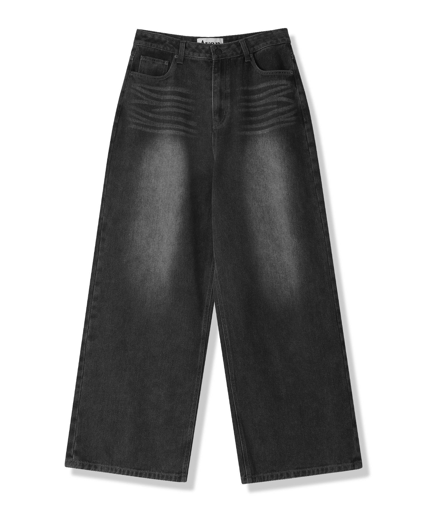 MUSINSA | AVANDRESS Basic Brush Daily Wide Pants WASHING BLACK