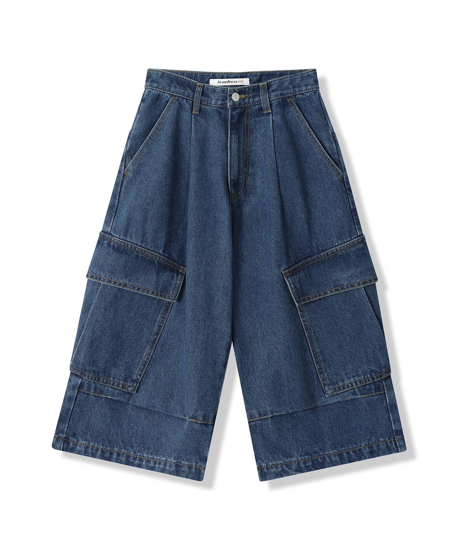 MUSINSA | AVANDRESS Side Big Denim Shorts LIGHT CAMO