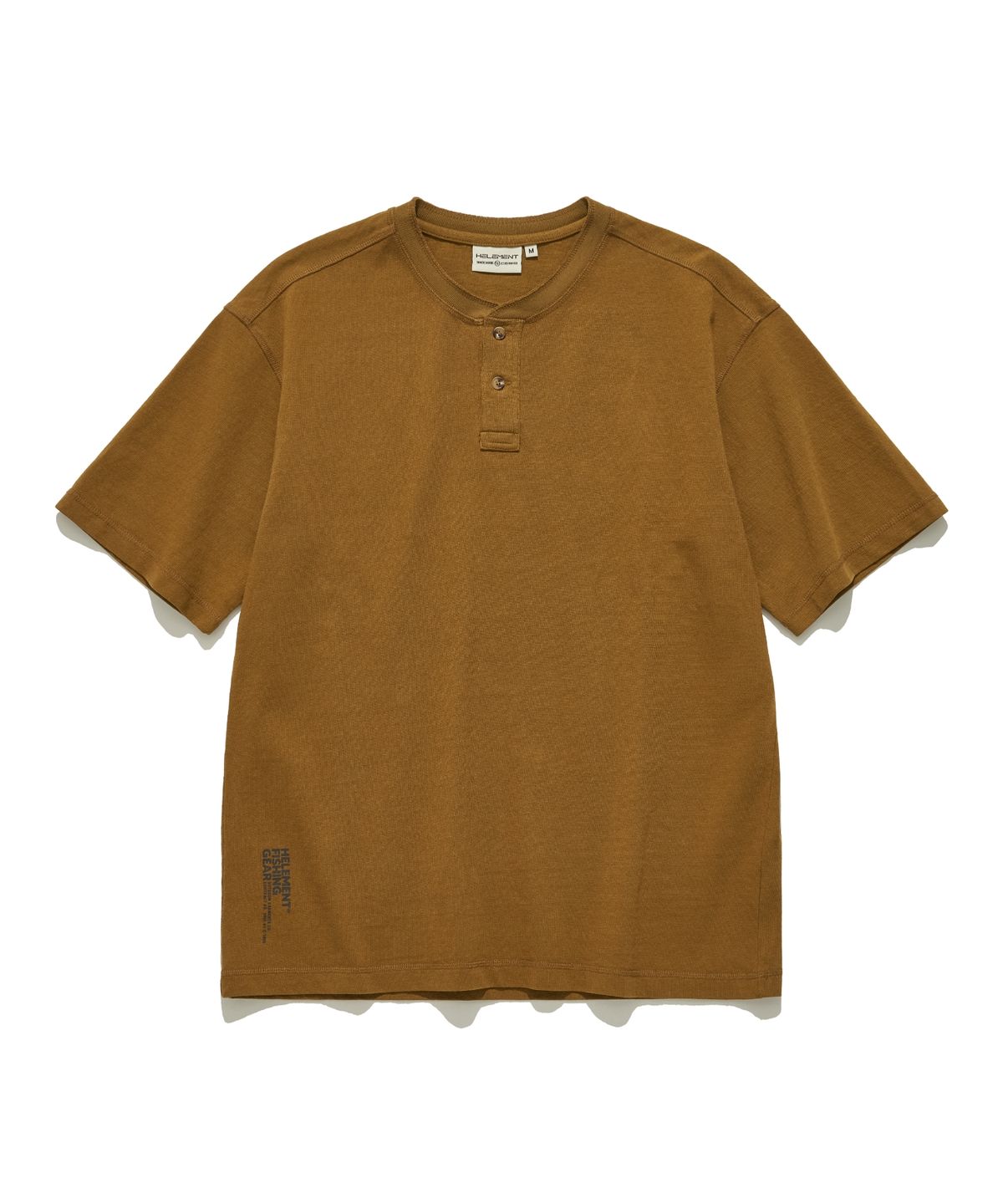 힐리먼트(HELEMENT) 롯지 헨리넥 반팔티셔츠 (MUSTARD)