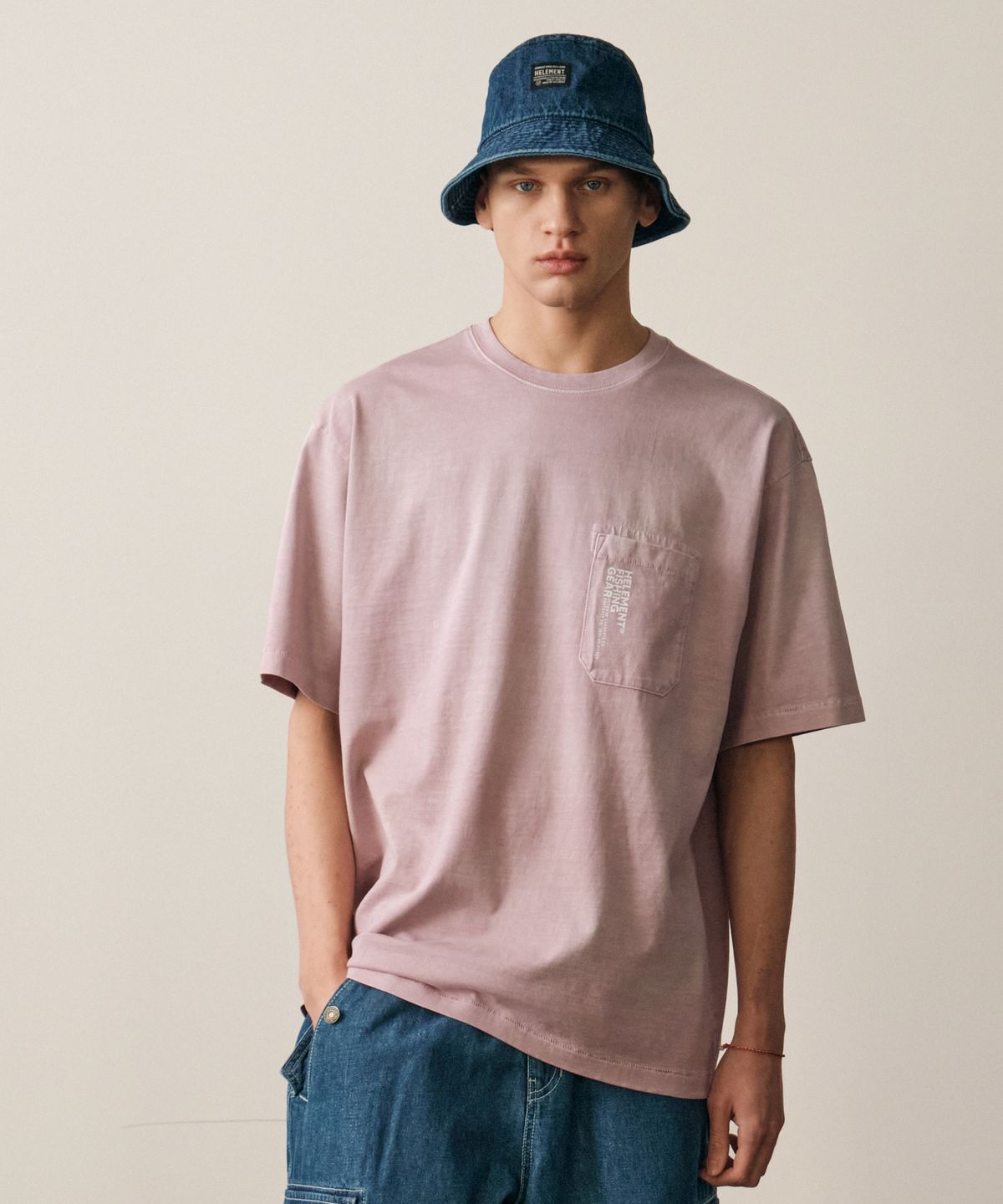 힐리먼트(HELEMENT) H2 다잉 포켓 반팔티셔츠 (PINK)