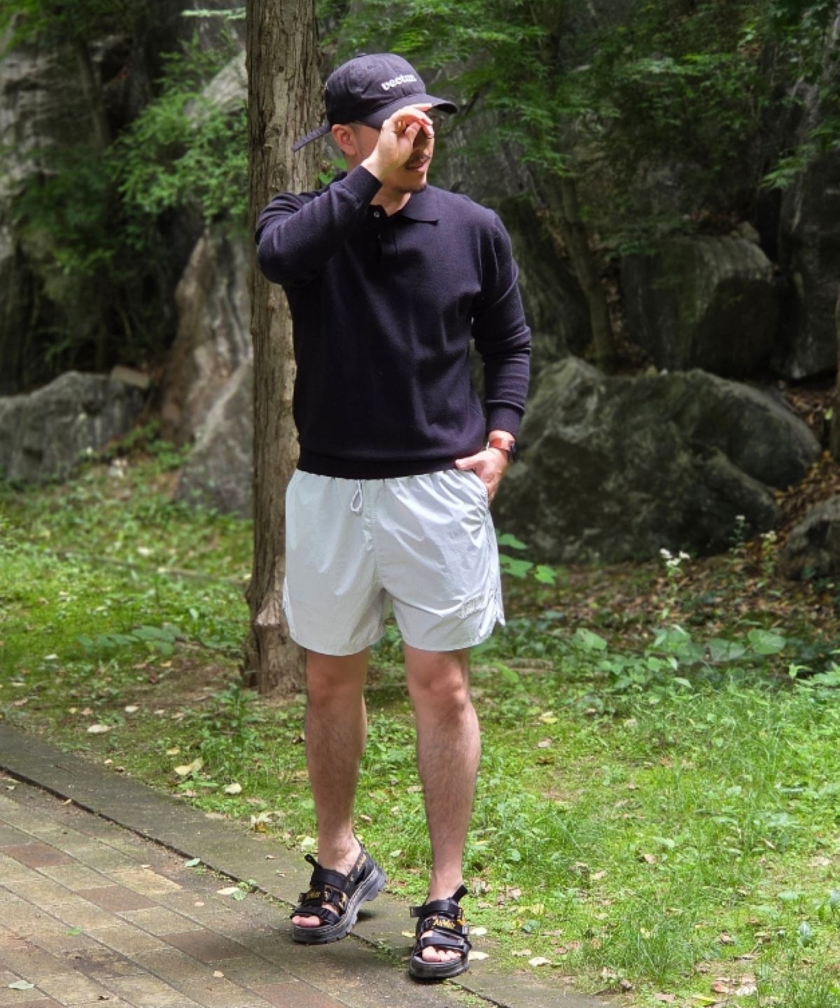 노티카(NAUTICA) 우븐 스판 쇼츠 스카이블루 (3.5부)(4인치)