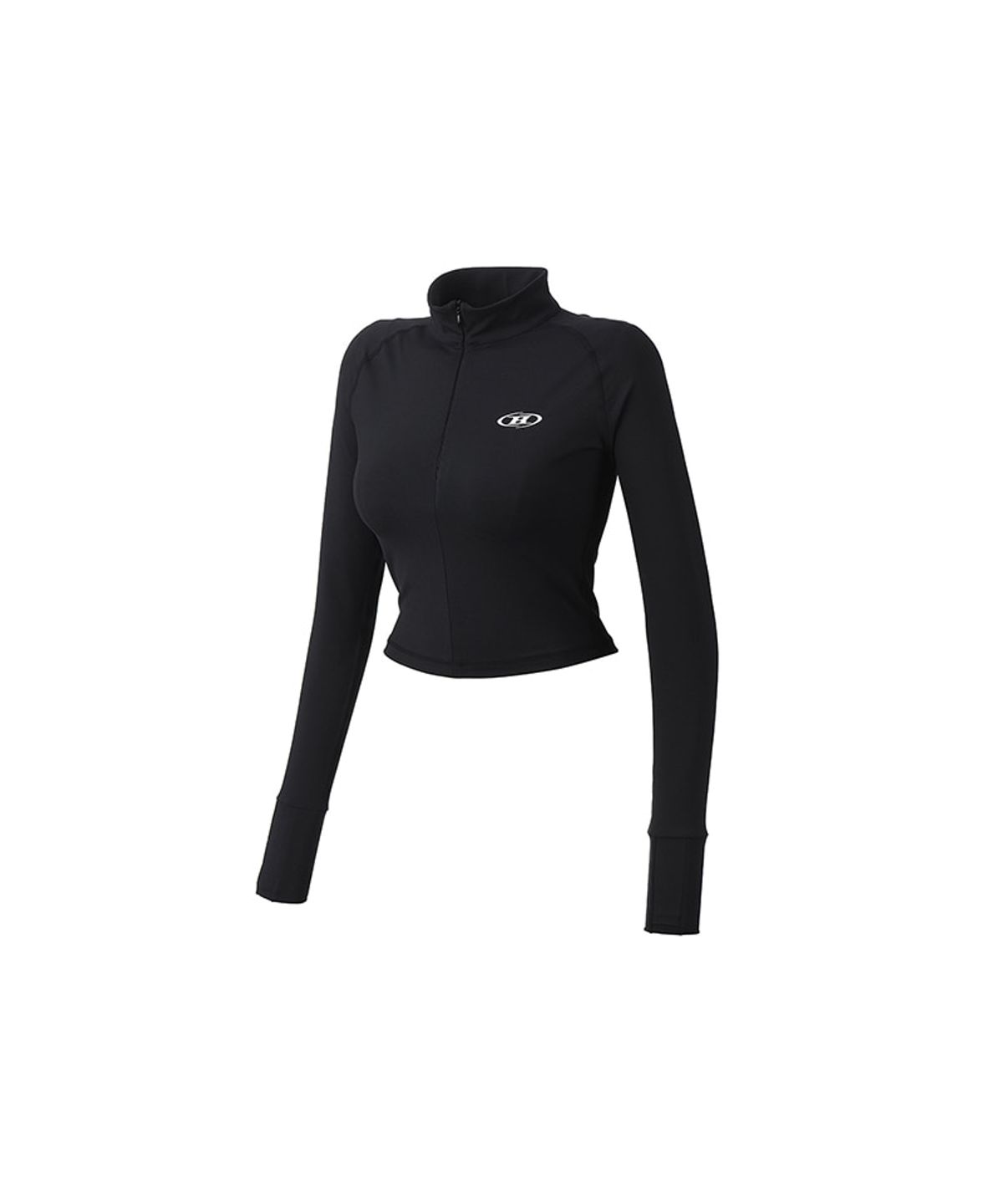 본투윈(BORN TO WIN) W SYMBOL B MESH HALF ZIP-UP JACKET [BLACK]