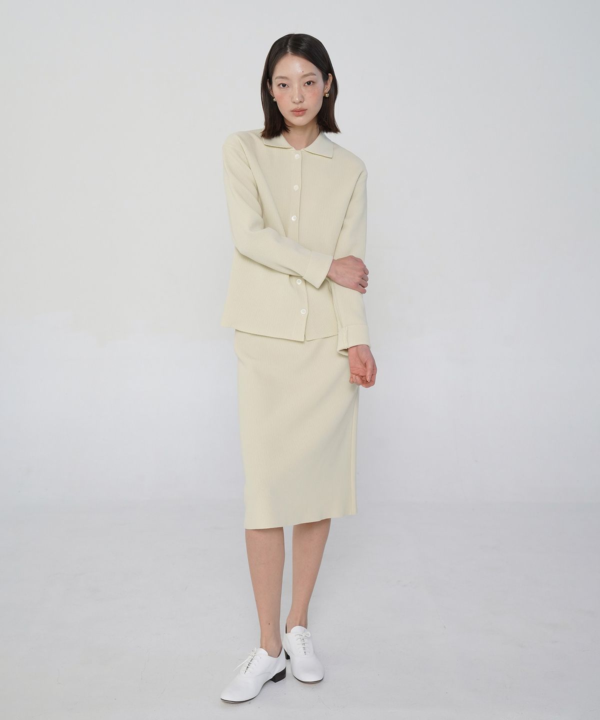 필로트(PELOTE) 라이트웨이트 골지 가디건 (크림)