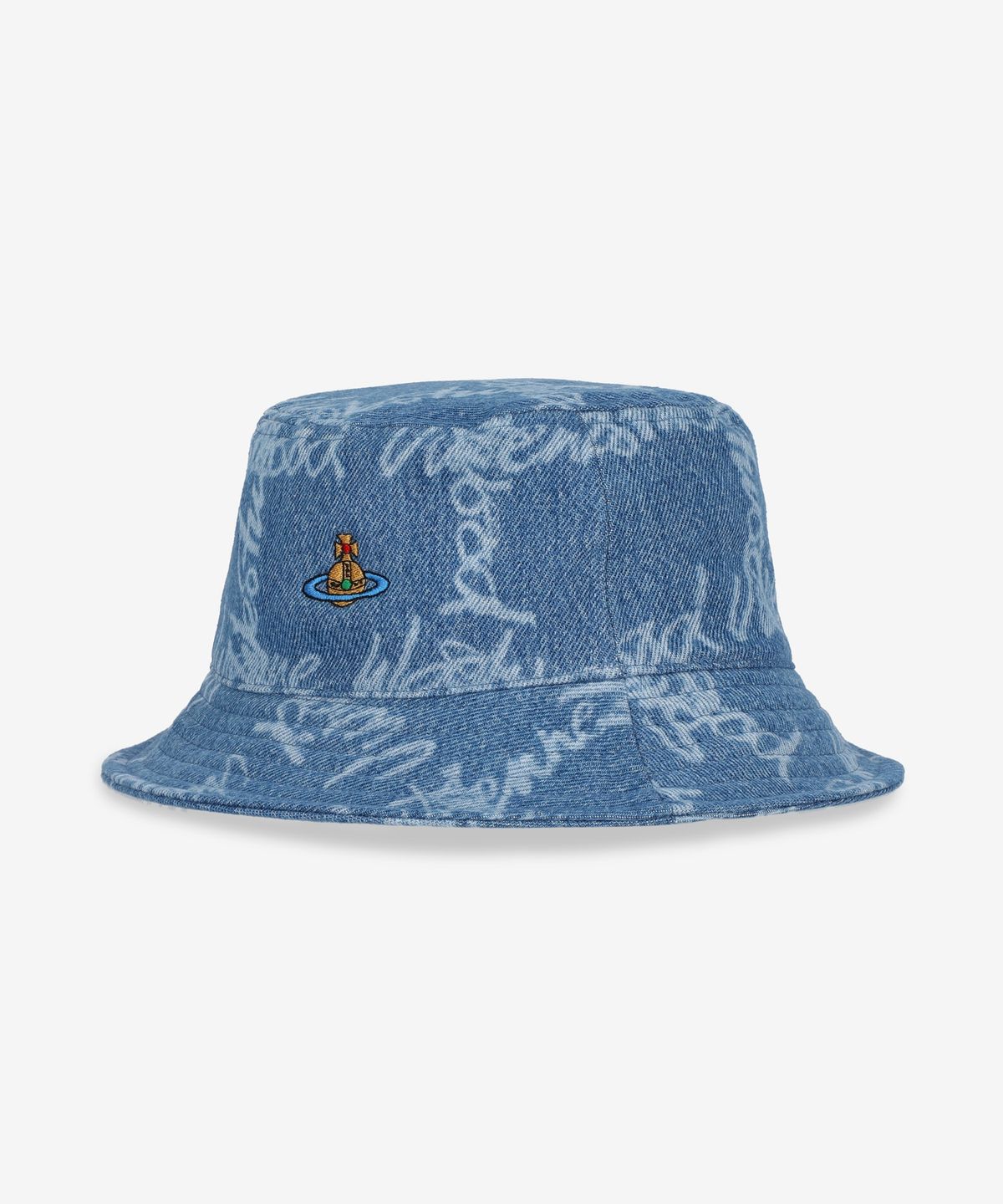 비비안 웨스트우드(VIVIENNE WESTWOOD) 로고 버킷햇 - 블루 / 81020009W014IK306