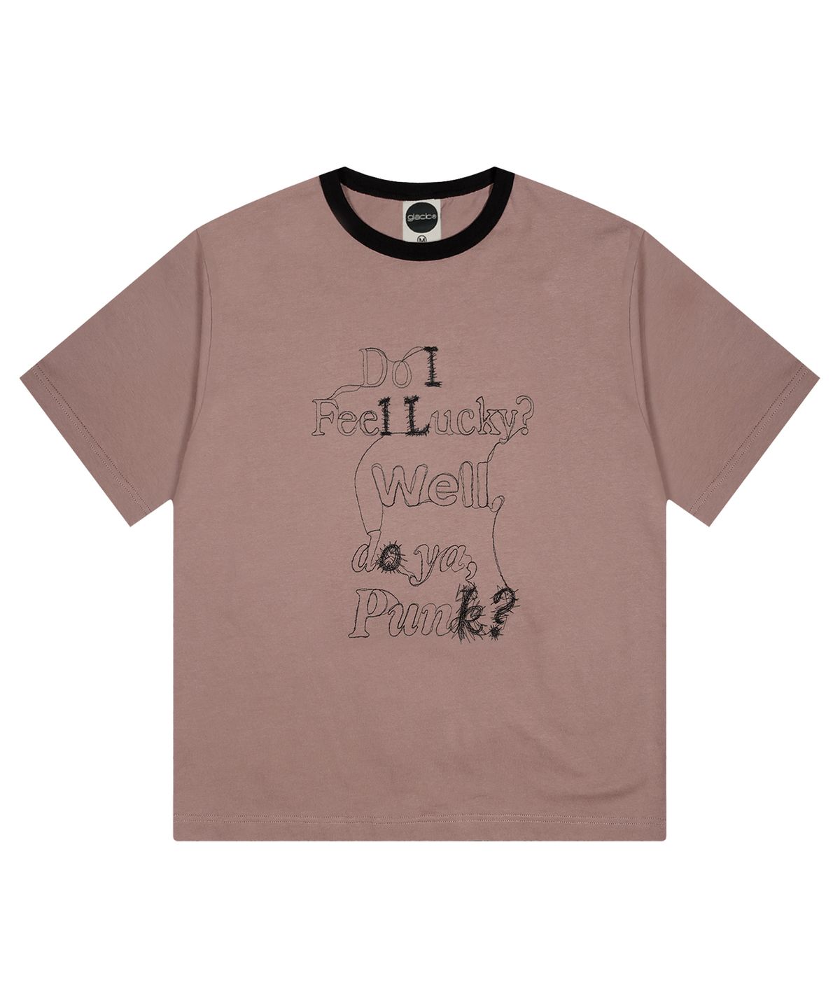 글랙(GLACK) GT129 더티 해리 라인 자수 티셔츠 (PINK)