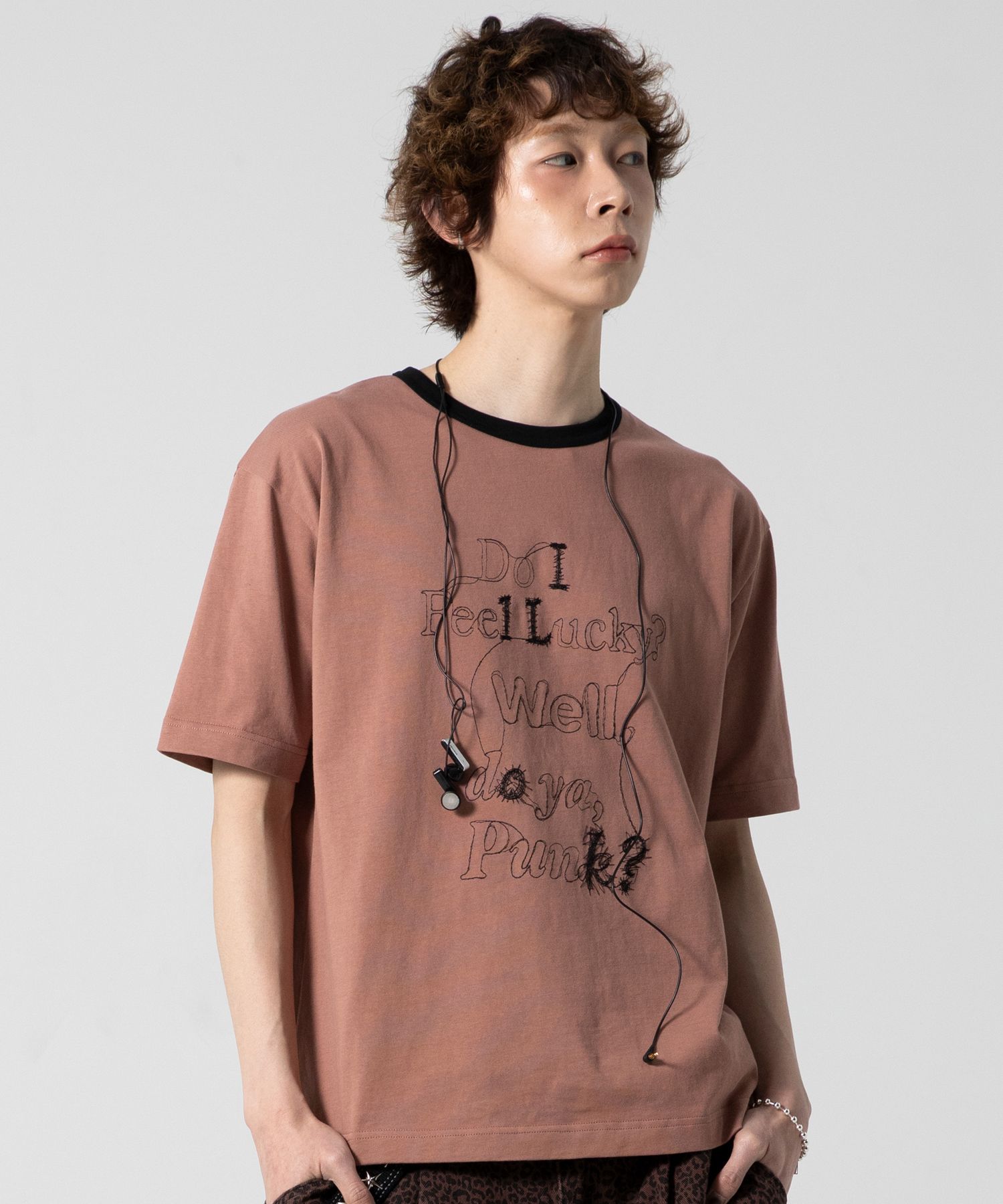 ヌーミレ Tシャツ MUSINSA | GLACK GT129 Dirty Harry Line Embroidery T-Shirt (PINK)