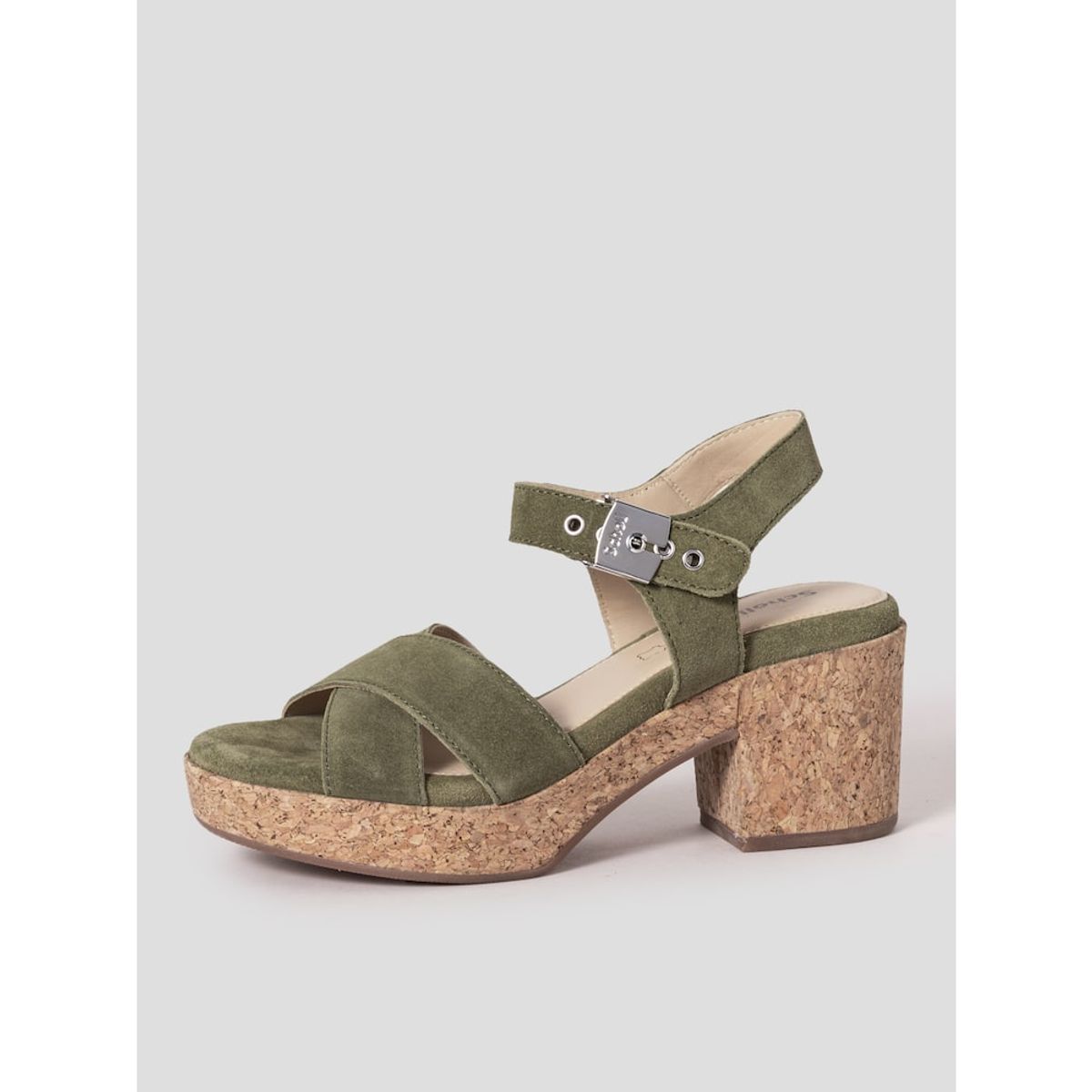숄(SCHOLL) (WOMEN) 크로스 청키 샌들  카키 (HH54K2W13H)