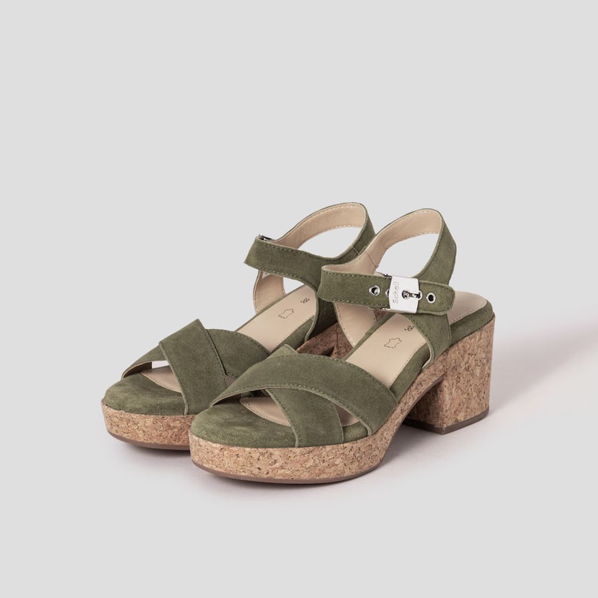 숄(SCHOLL) (WOMEN) 크로스 청키 샌들  카키 (HH54K2W13H)