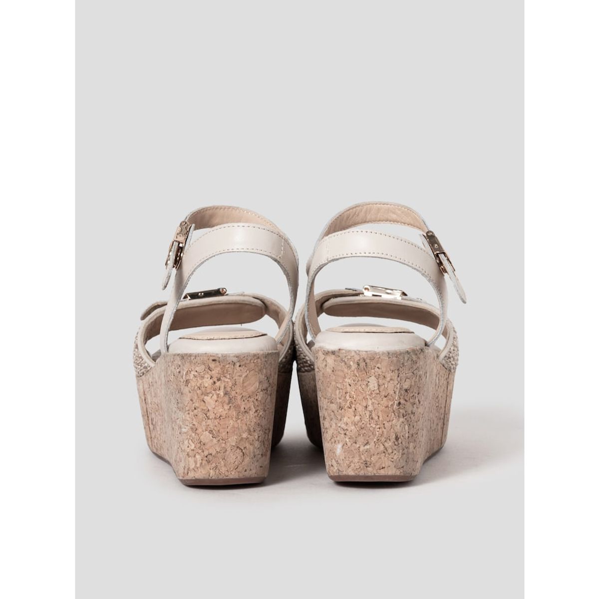 숄(SCHOLL) (WOMEN) 원스트랩 웨지 샌들  화이트 (HH54K2W141)