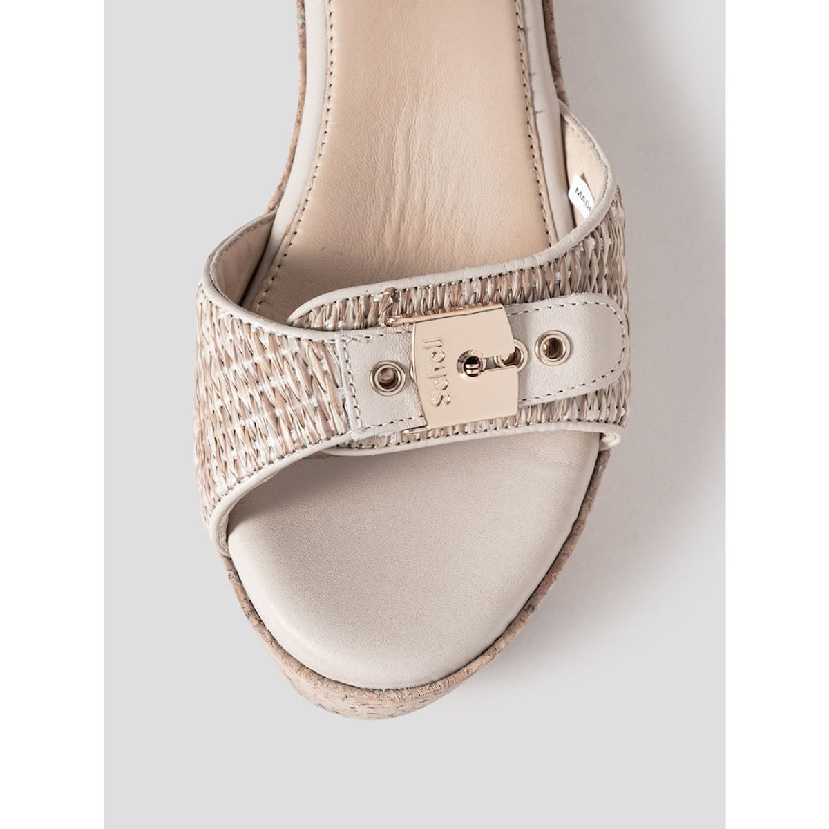 숄(SCHOLL) (WOMEN) 원스트랩 웨지 샌들  화이트 (HH54K2W141)
