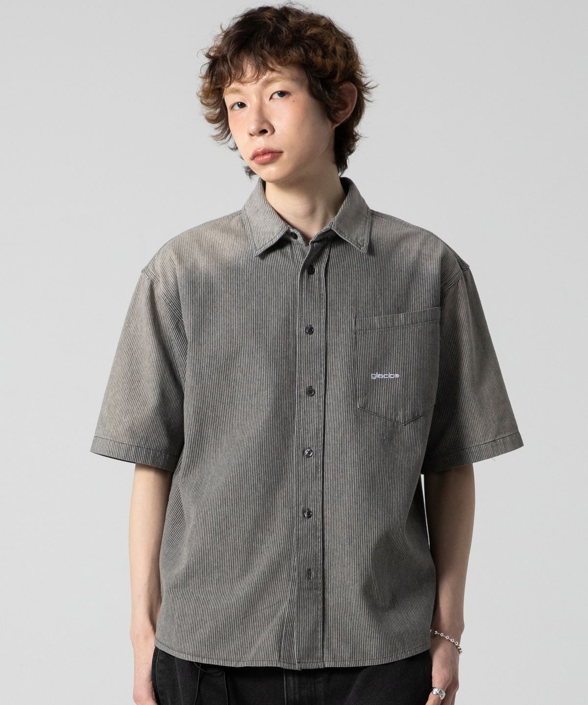 글랙(GLACK) GS014 썬번 히코리 스트라이프 셔츠 (BLACK)