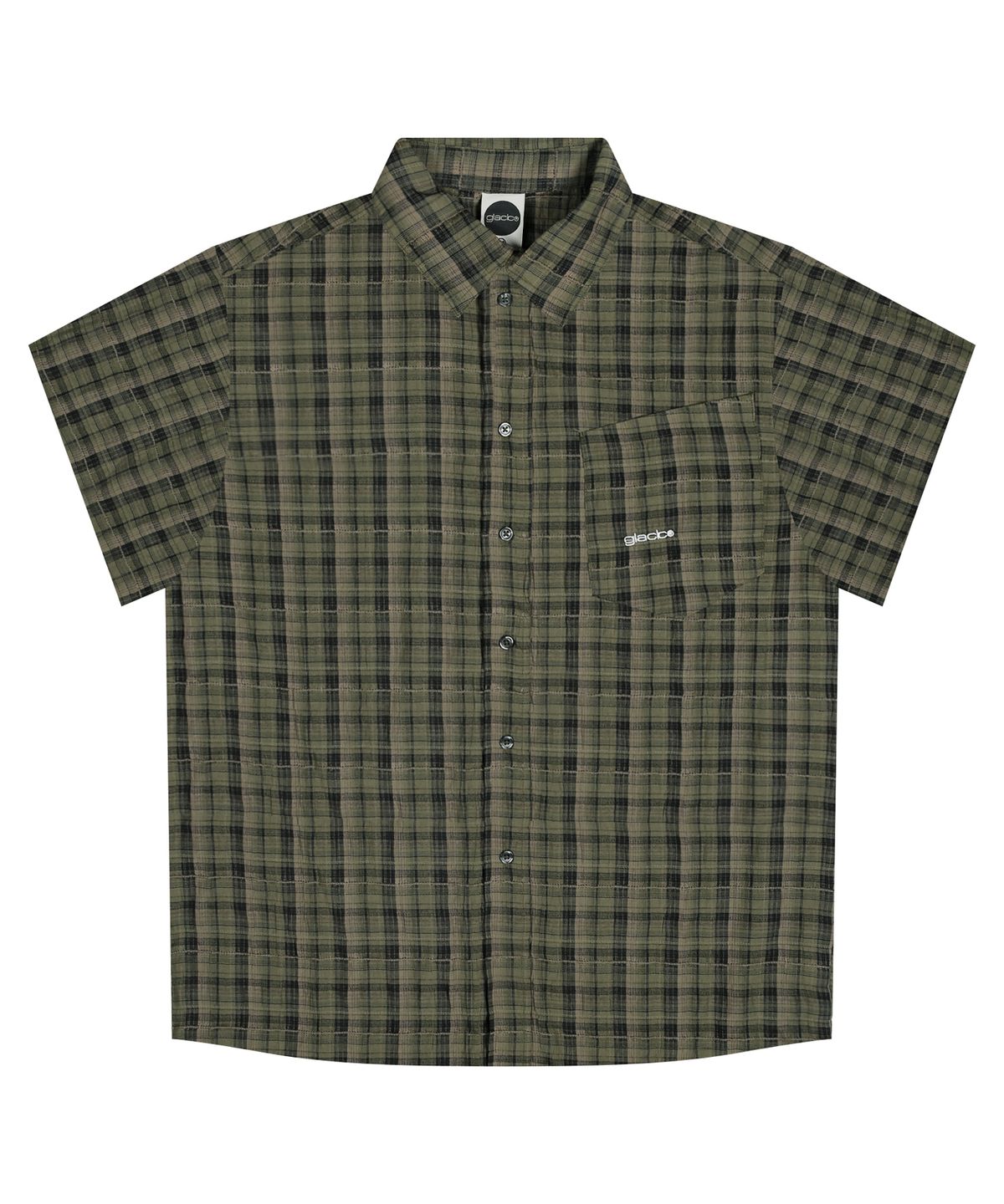 글랙(GLACK) GS013 워시드 플레이드 체크 셔츠 (GREEN)