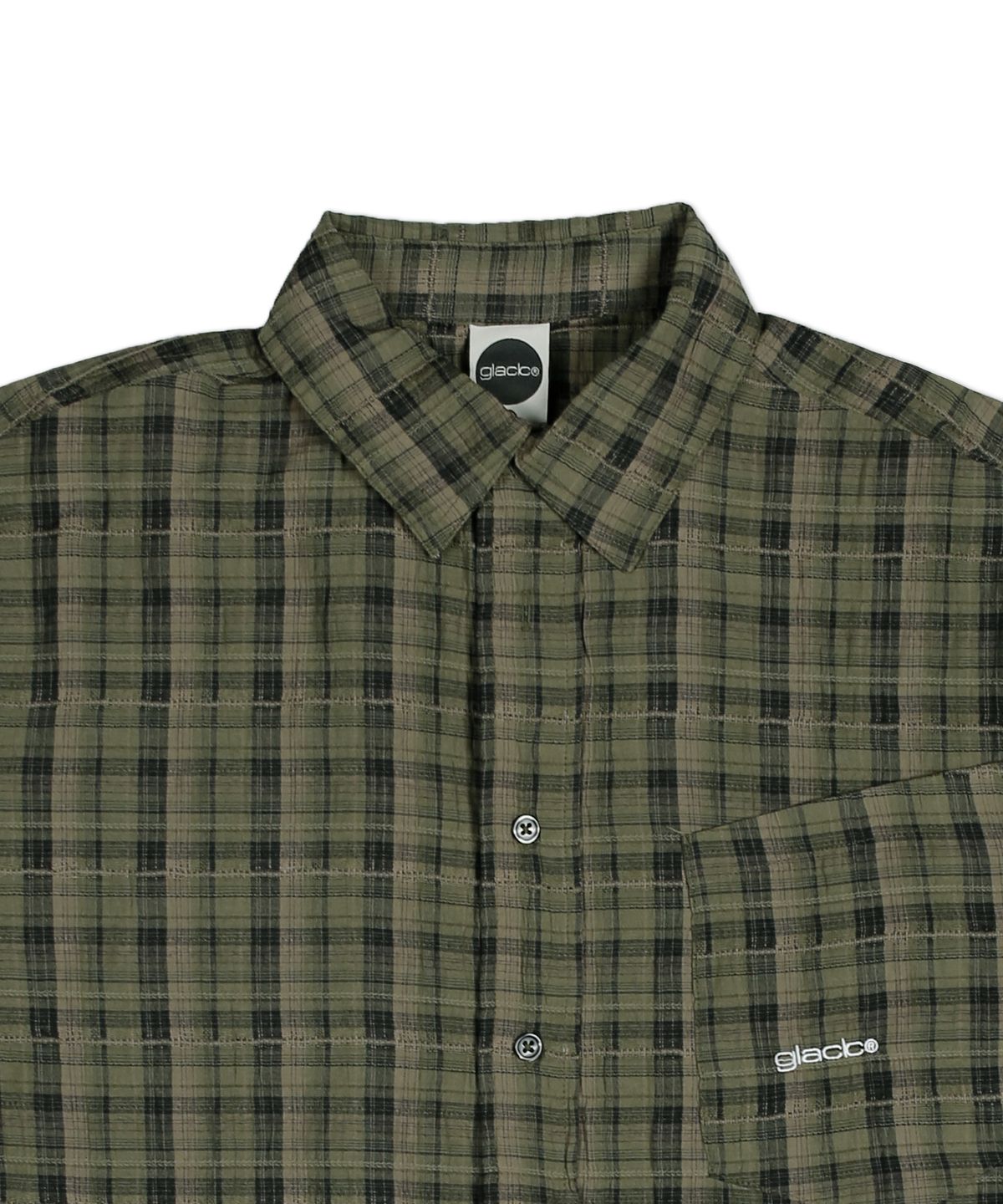 글랙(GLACK) GS013 워시드 플레이드 체크 셔츠 (GREEN)