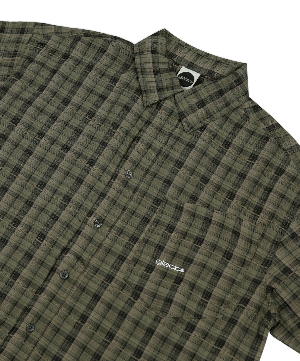 글랙(GLACK) GS013 워시드 플레이드 체크 셔츠 (GREEN)