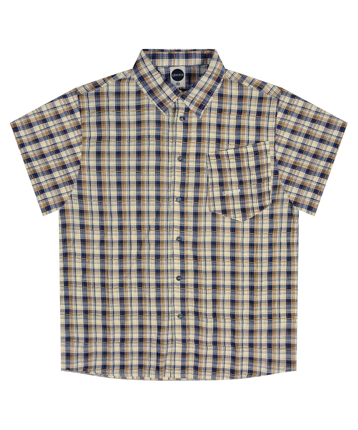 글랙(GLACK) GS013 워시드 플레이드 체크 셔츠 (NAVY)