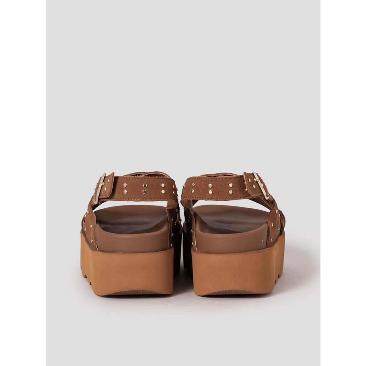 숄(SCHOLL) (WOMEN) 크로스 스트랩 스터드 샌들  브릭 (HH54K2G61C)