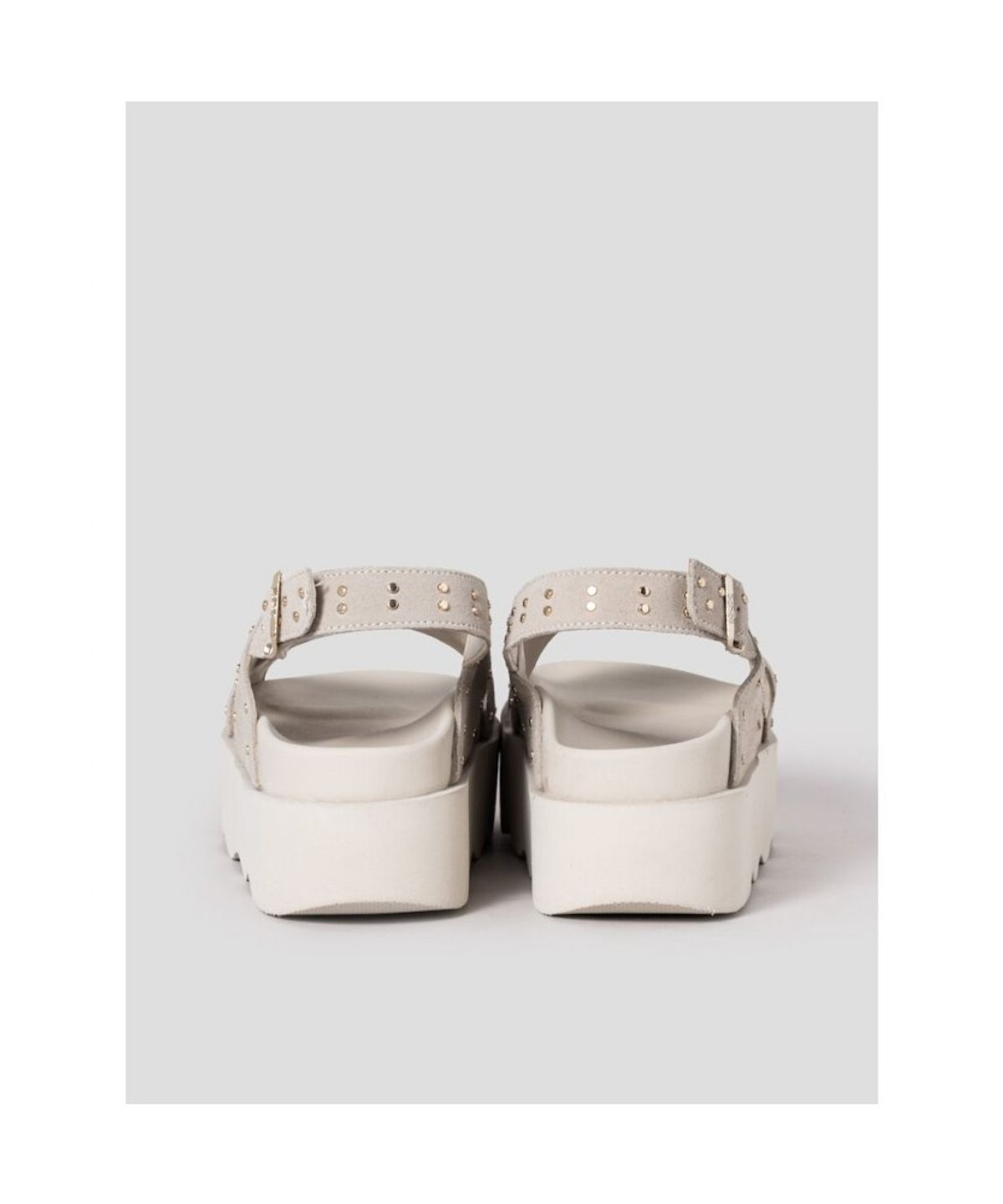 숄(SCHOLL) (WOMEN) 크로스 스트랩 스터드 샌들  브라운 (HH54K2G61D)