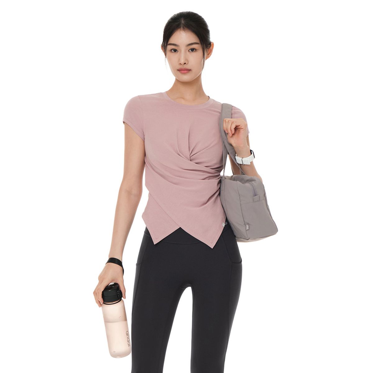 안다르(ANDAR) 셔링 랩스타일 숏슬리브