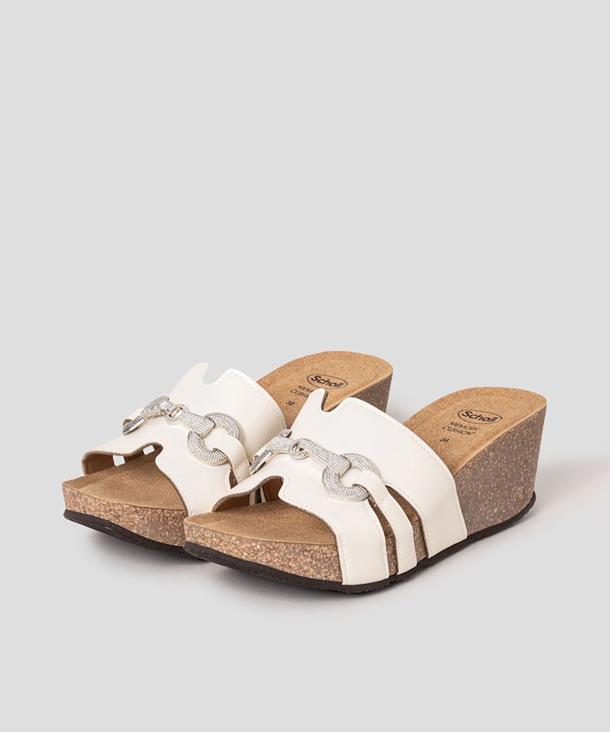 숄(SCHOLL) (WOMEN) 원스트랩 컴포트 청키 샌들  화이트 (HH54K2F111)