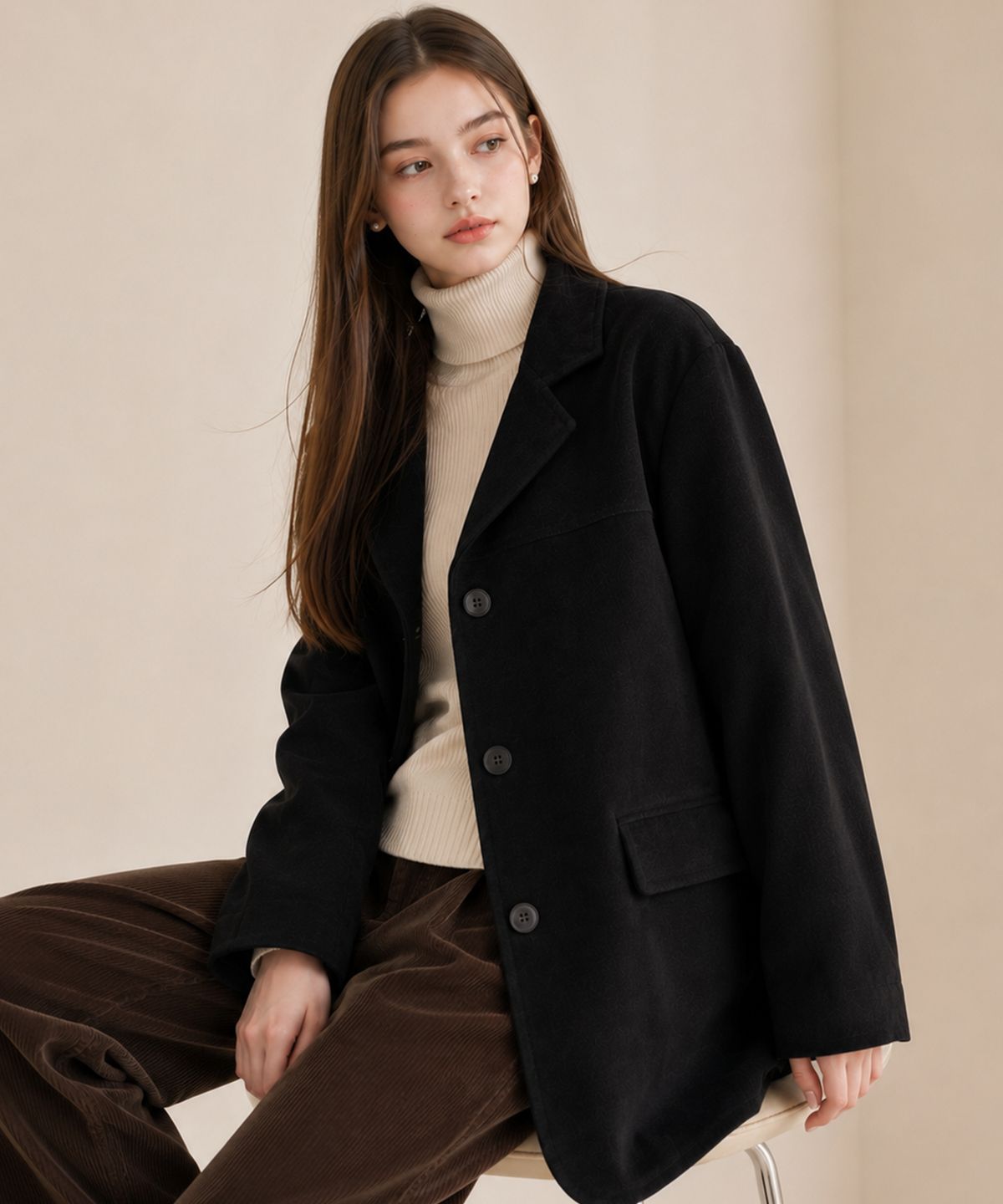 바스카라(VASCARA) Suede Single Button Half Jacket (6colors)