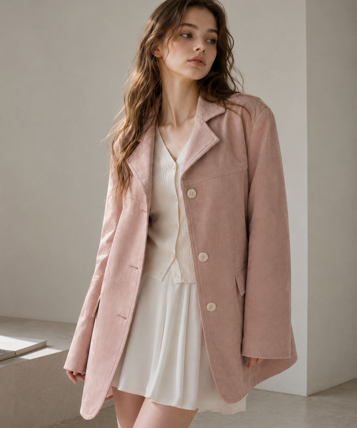 바스카라(VASCARA) Suede Single Button Half Jacket (6colors)