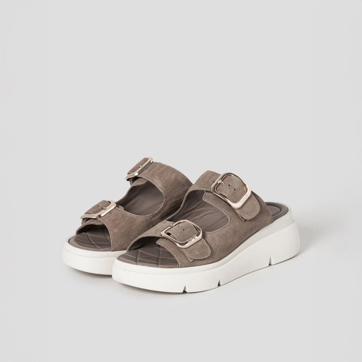 숄(SCHOLL) (WOMEN) 투스트랩 빅버클 컴포트 샌들  브라운 (HH54K2F14D)