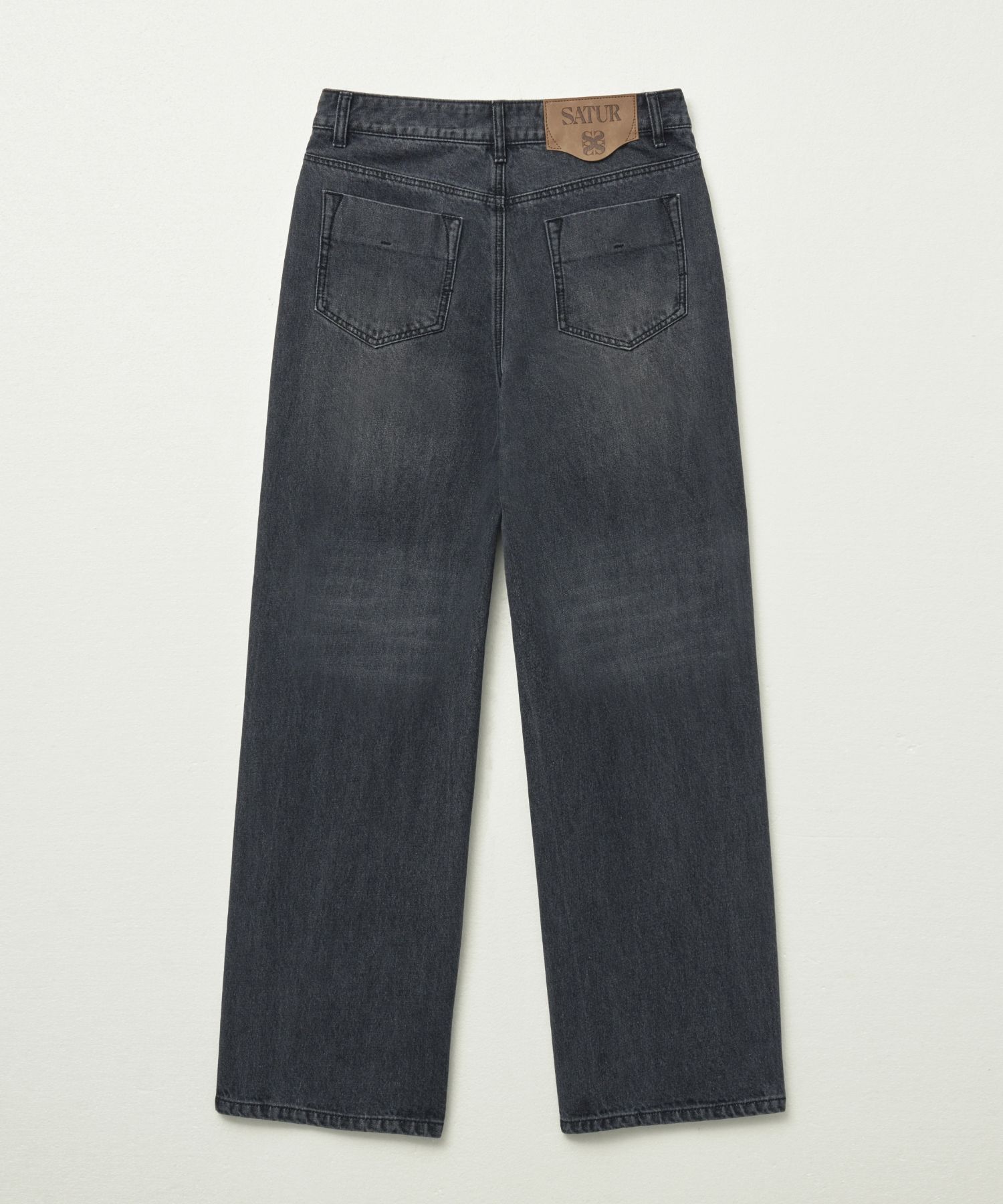 MUSINSA | SATUR Relaxed denim pants black