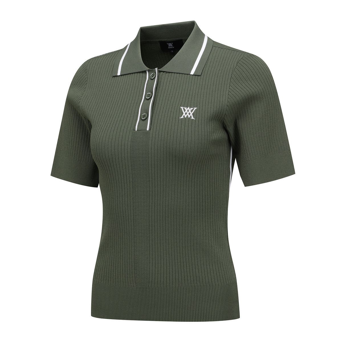 어뉴골프(ANEW GOLF) WOMEN SM STRIPE TEXTURE SHORT SLEEVE SWEATER_LK